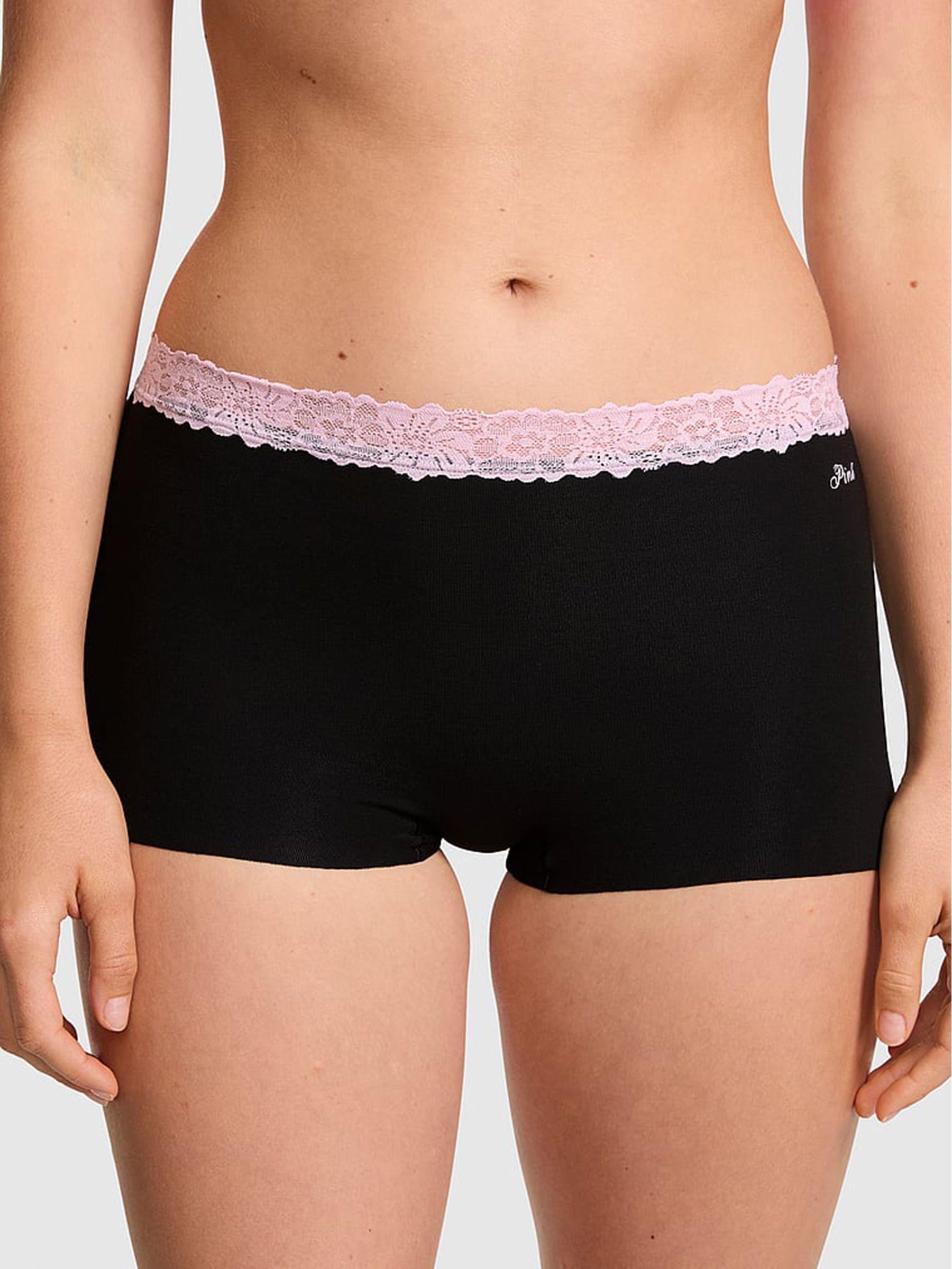 Black - G-string Lace Trim Knickers