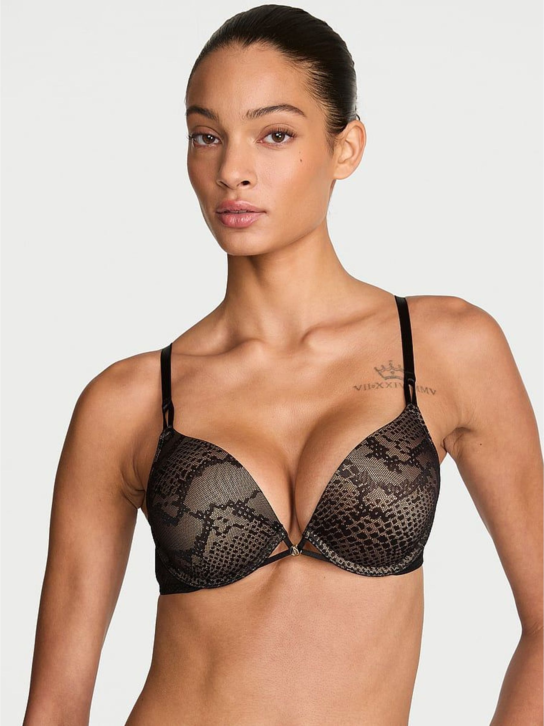 Black - Add 2 Cups Push Up Viper Bombshell Lace Bra