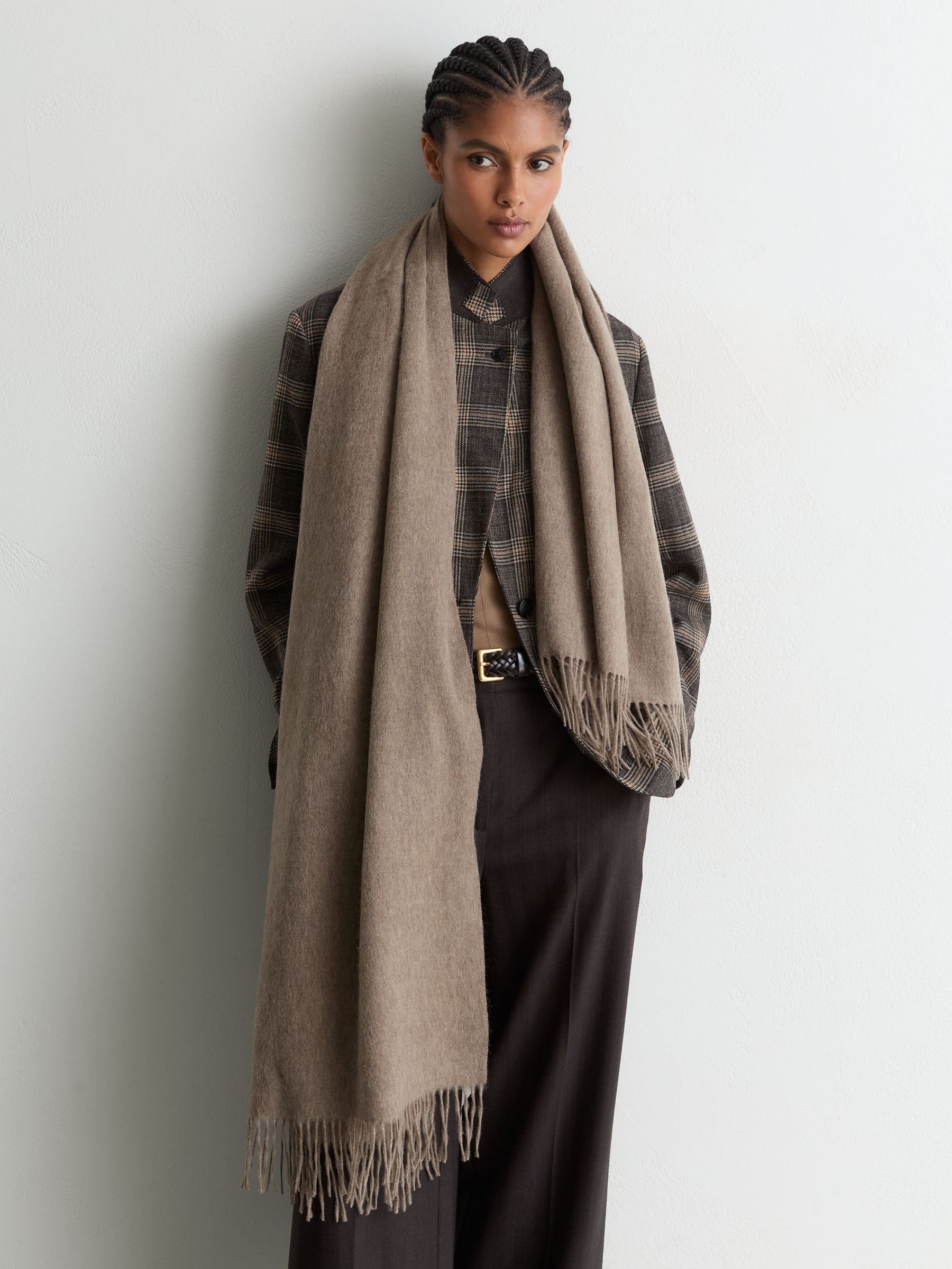 Neutral Melange - Wool And Cashmere Scarf
