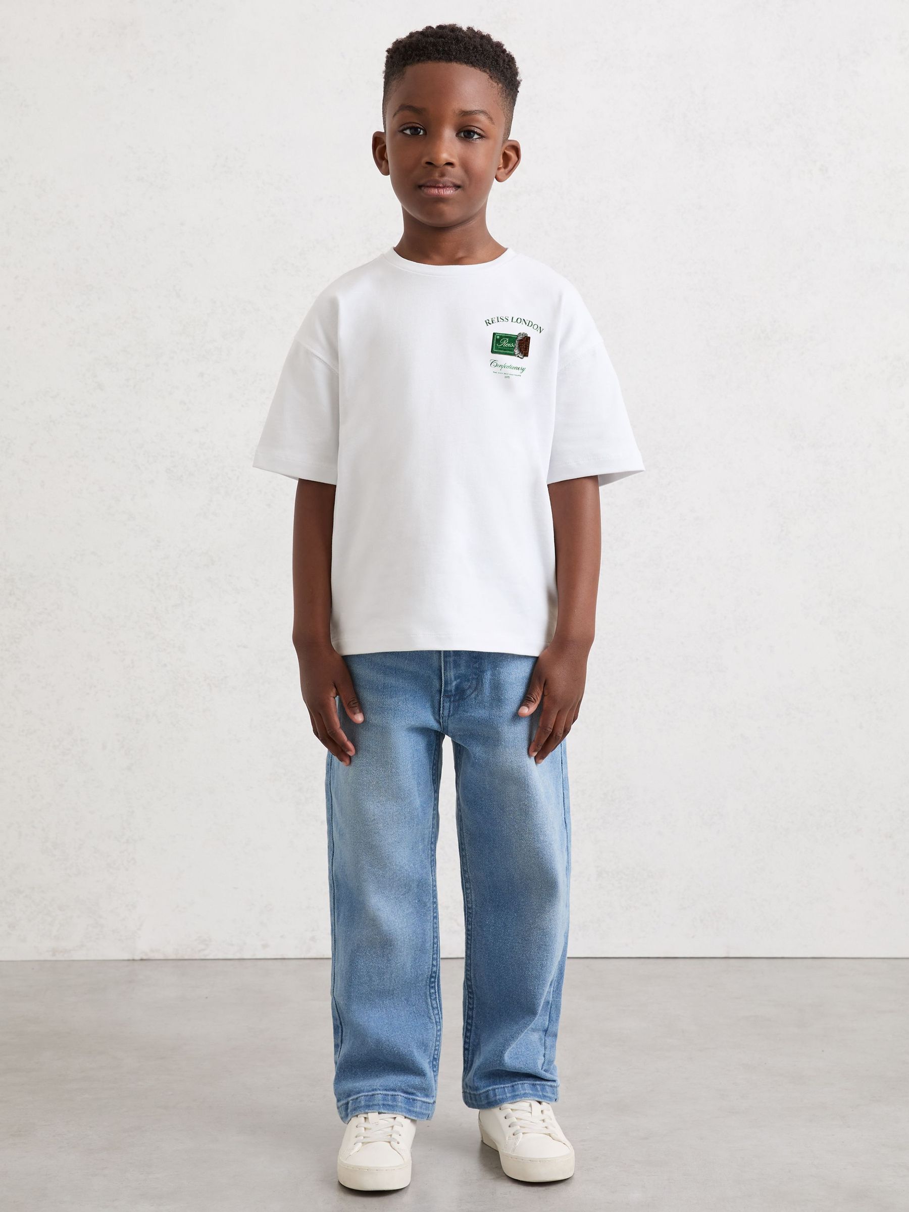 Cotton Chocolate-Print T-Shirt in White (W08140) | €35