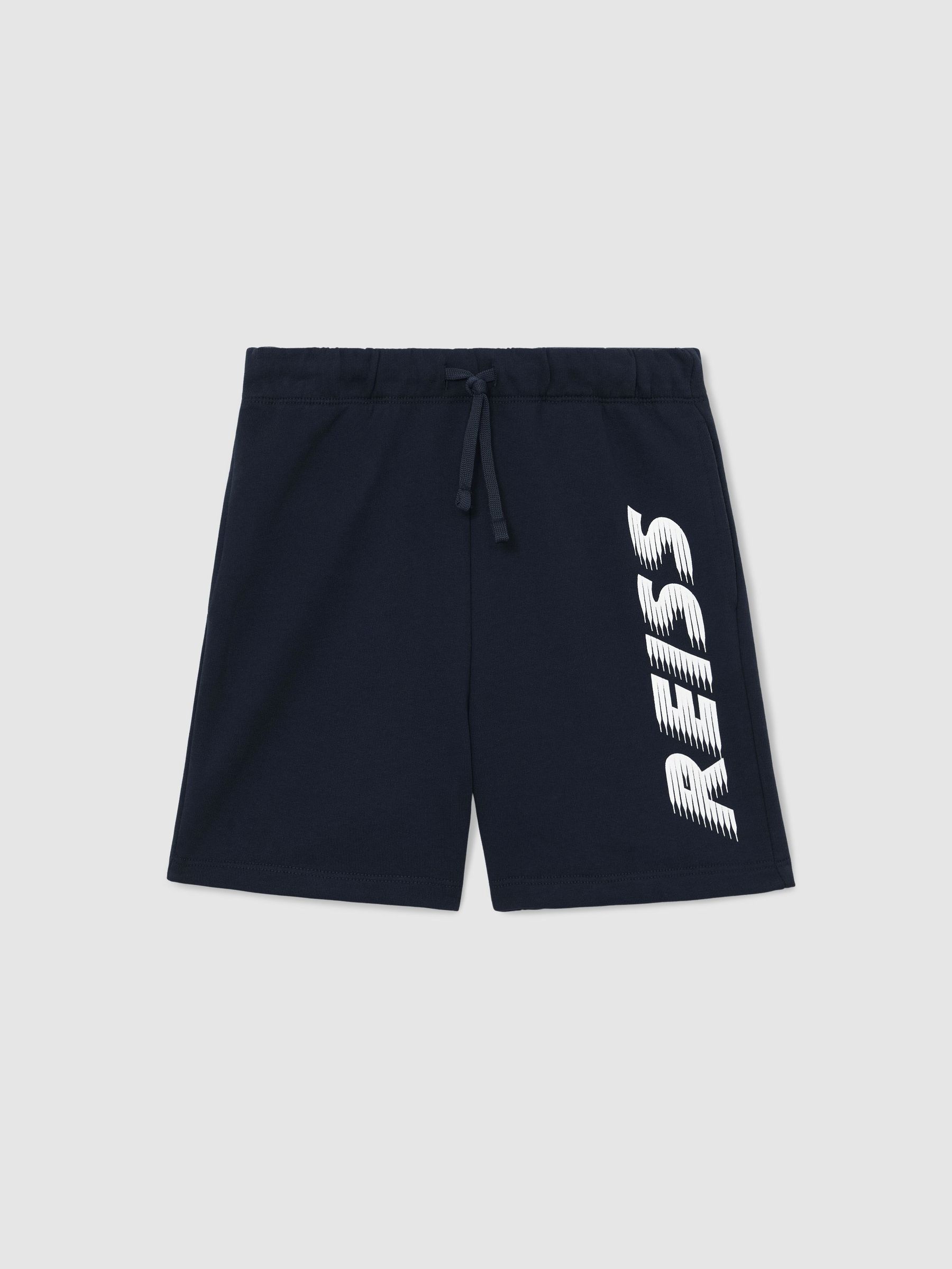 Cotton Logo-Print Drawstring Shorts in Navy (W08157) | €40