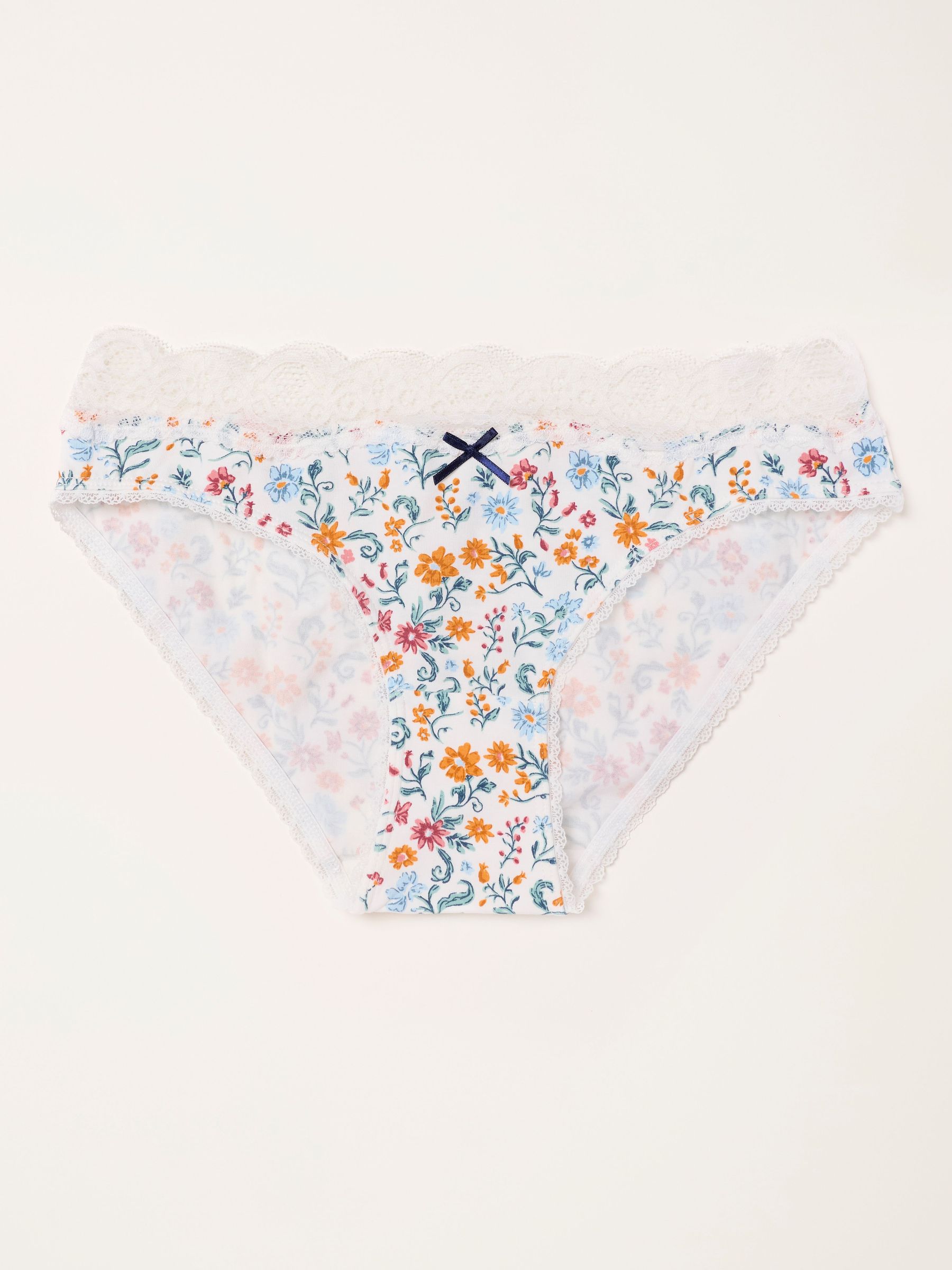 Ivory - Floral Bloom High Leg Knickers