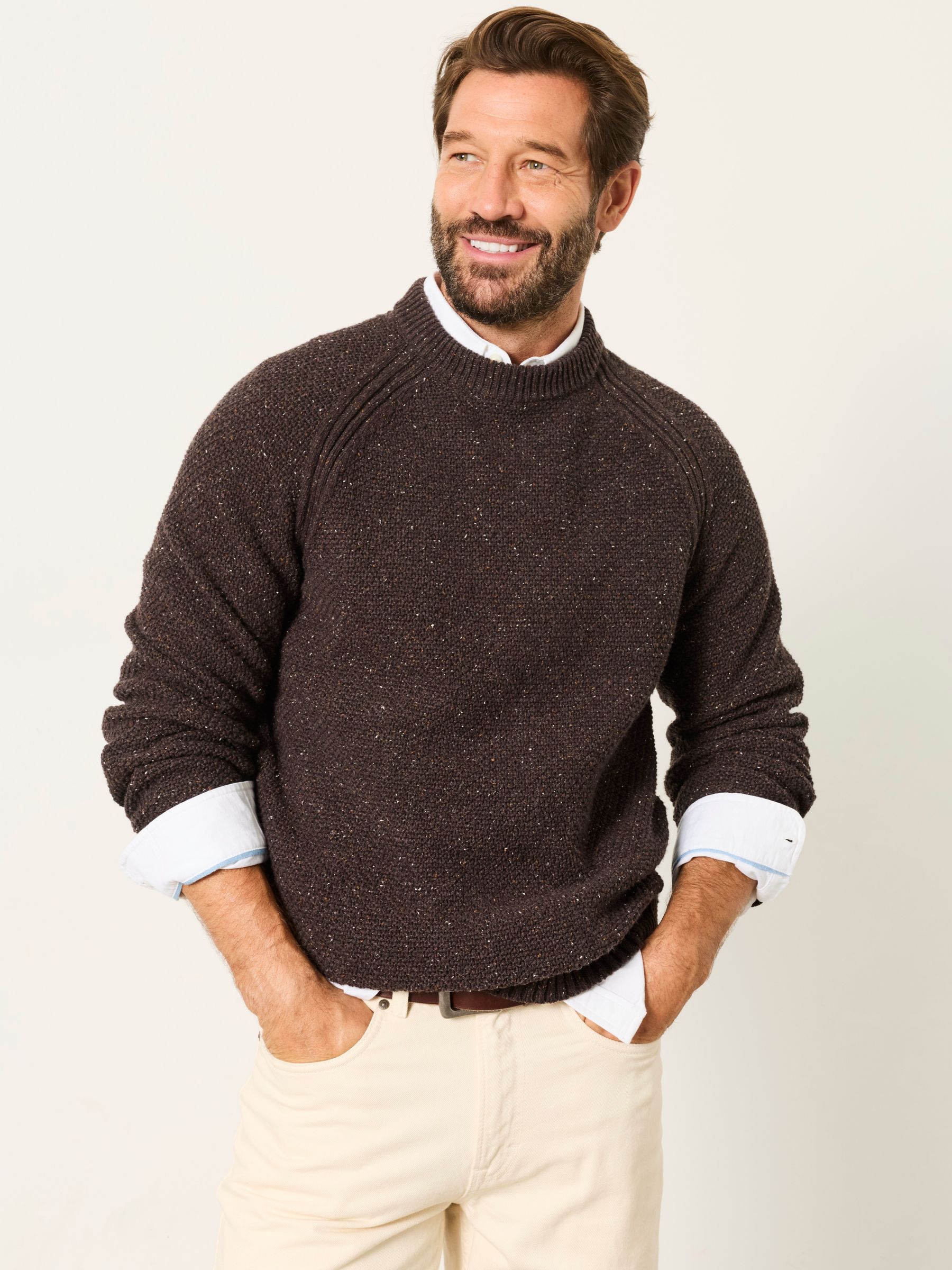 Chestnut Brown - Regular Crew Neck Jumper