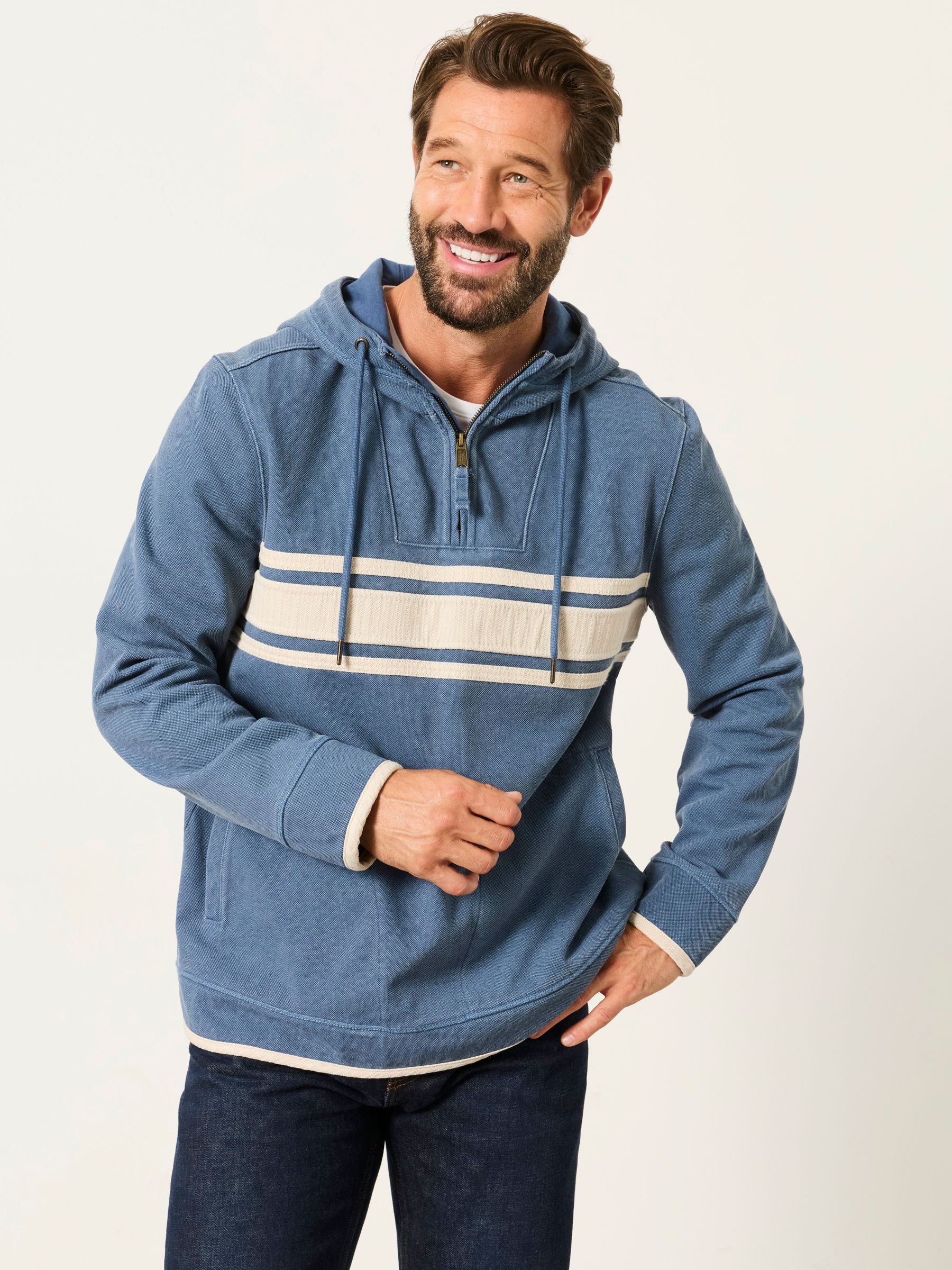 Blue - Regular Stripe Hoodie