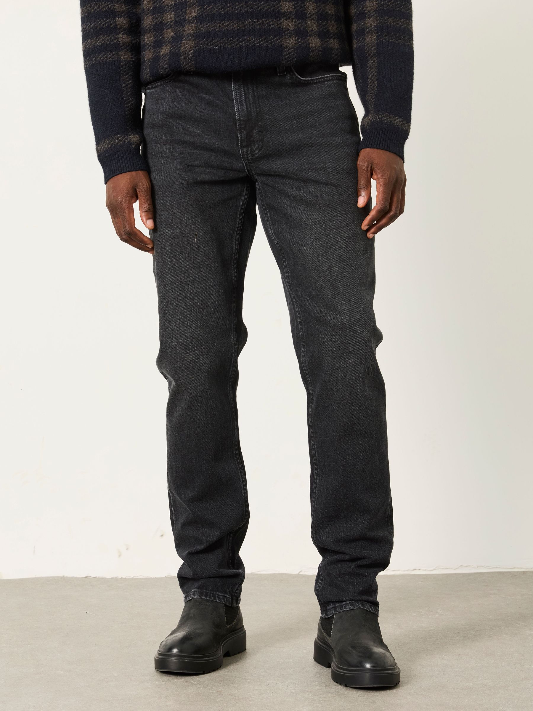 Dark Grey - Regular Slim Fit Jeans