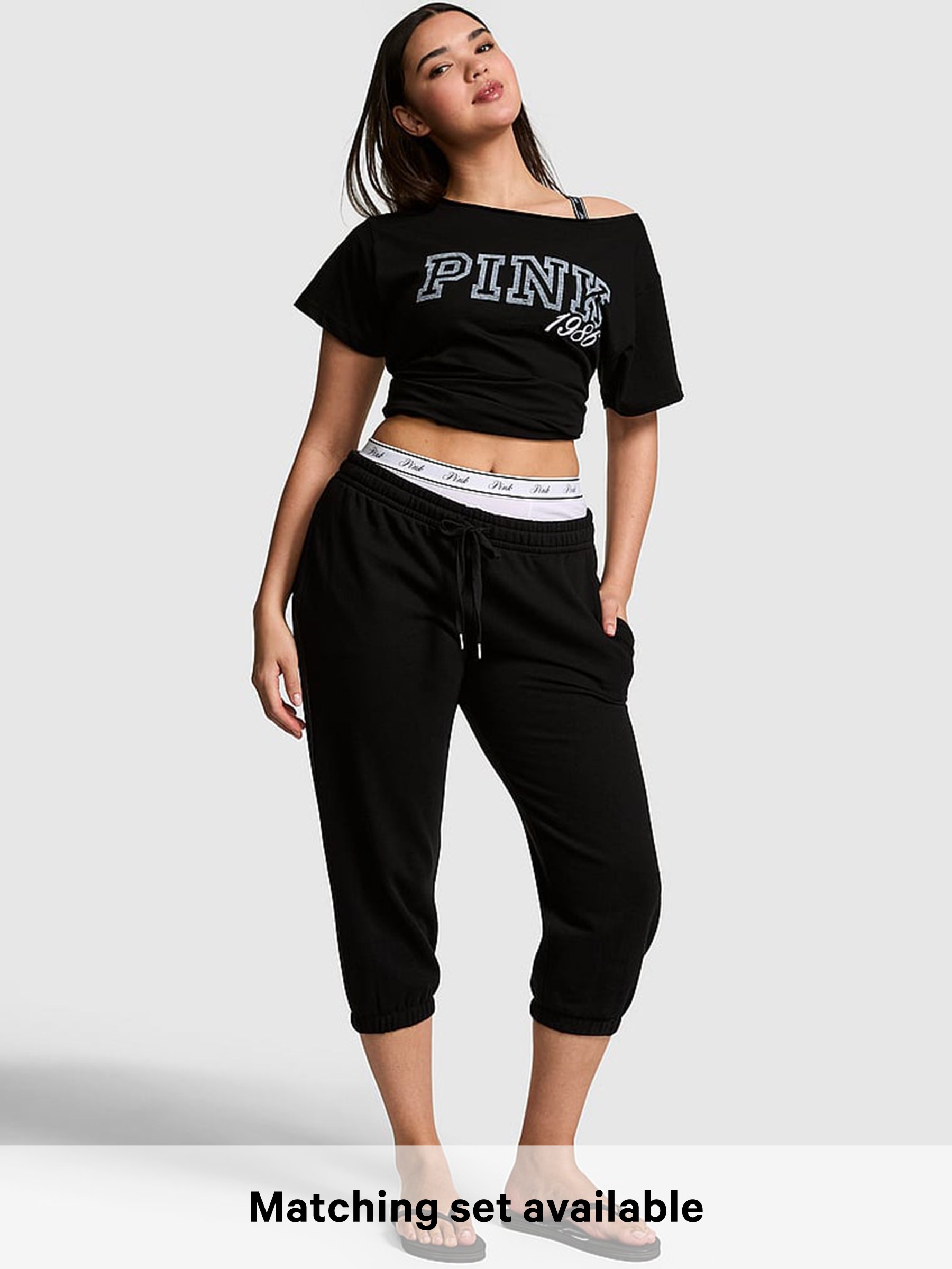 Black - Fleece Capri Joggers