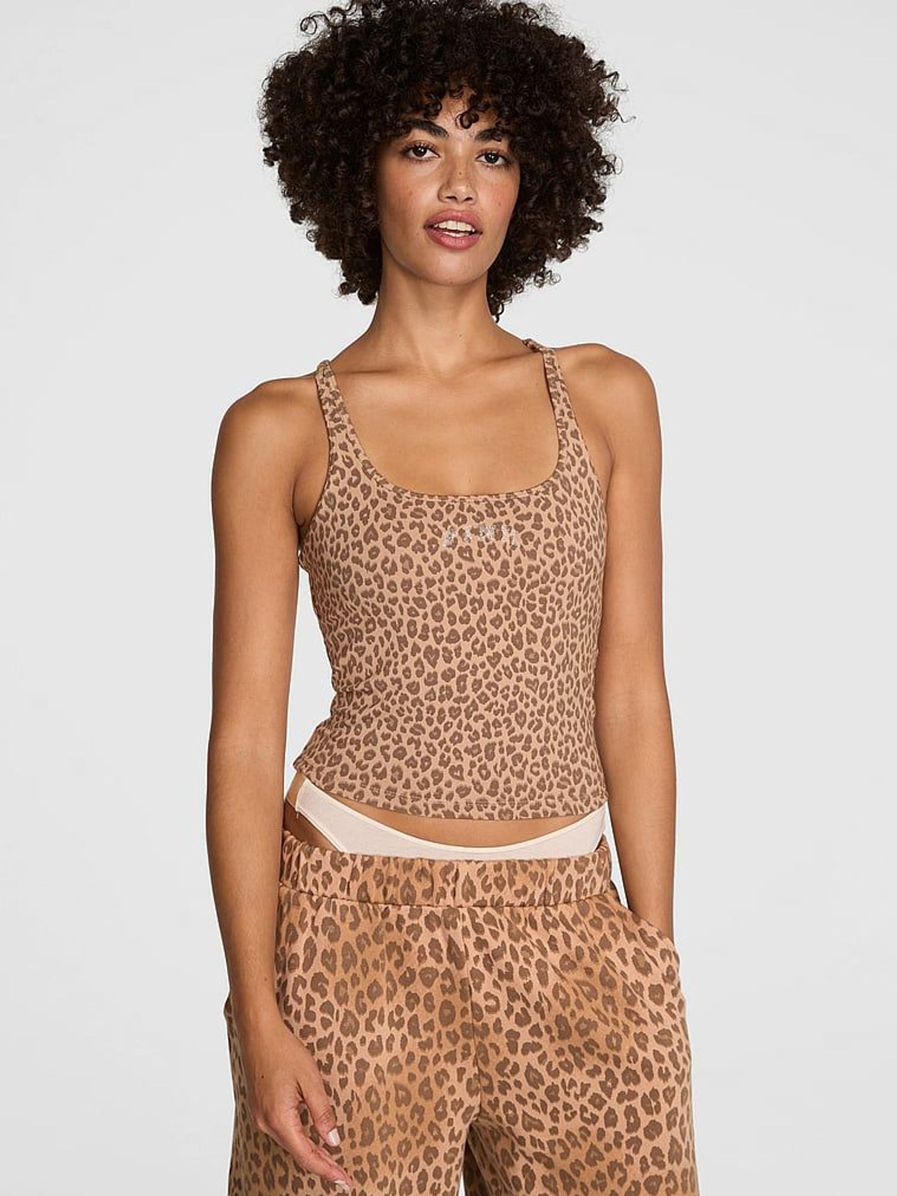 Brown Leopard Square Neck Sports Bra (W22274) | €40