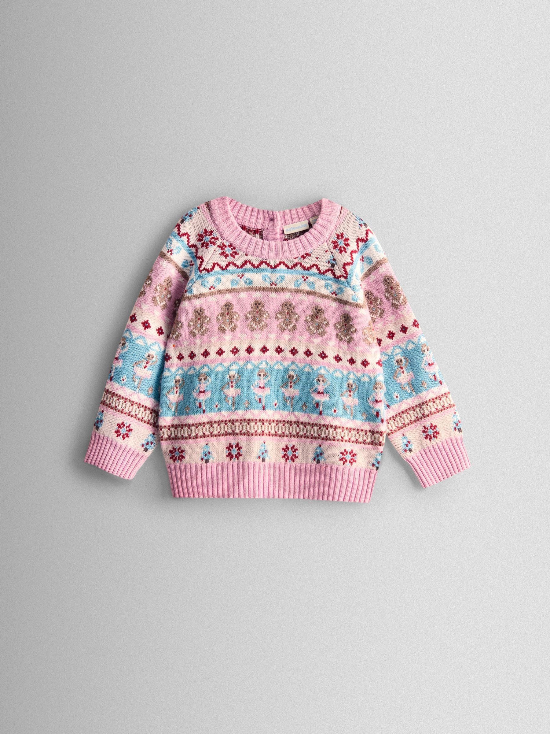 Dusky Pink Multi Ballerina & Gingerbread Fairisle Jumper (W24204) | $55 - $65