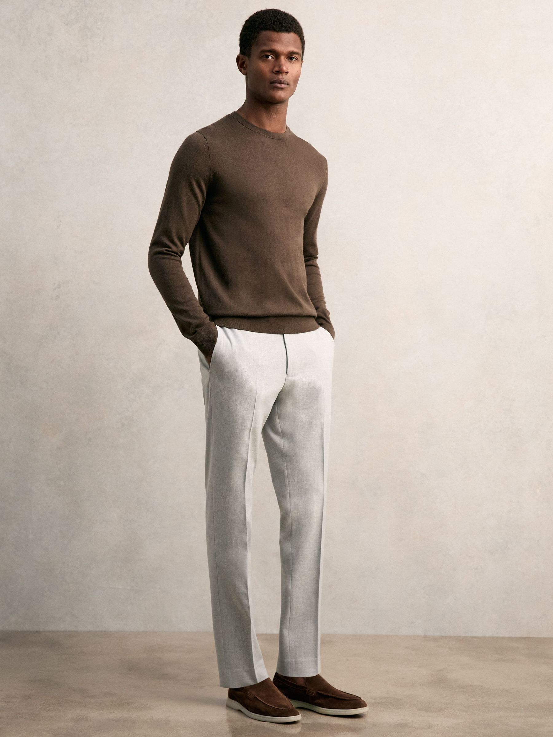 Slim Fit Drawcord Trousers in Grey (W24955) | €145