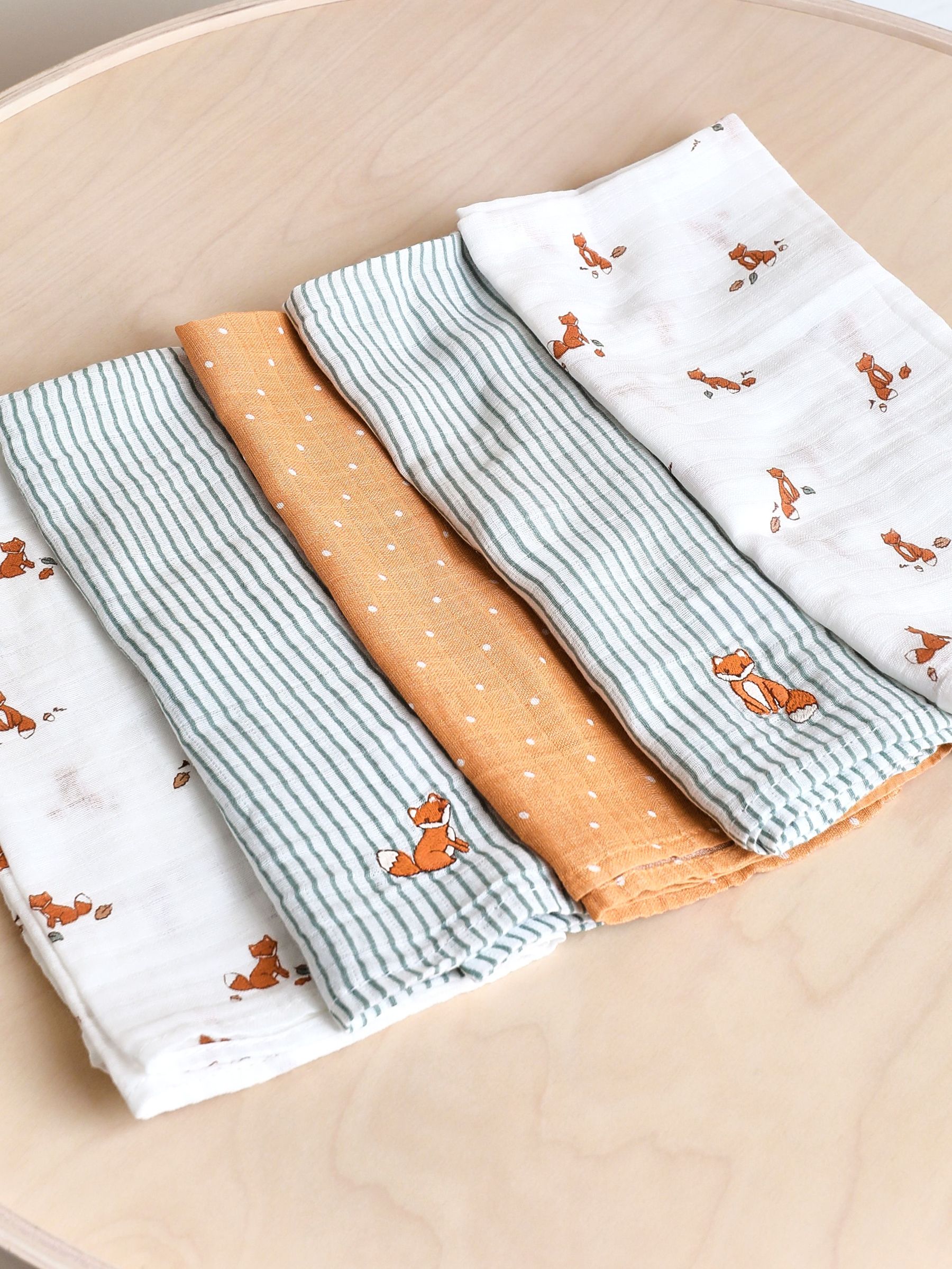 Orange Fox 5-Pack Muslins (W25149) | $31