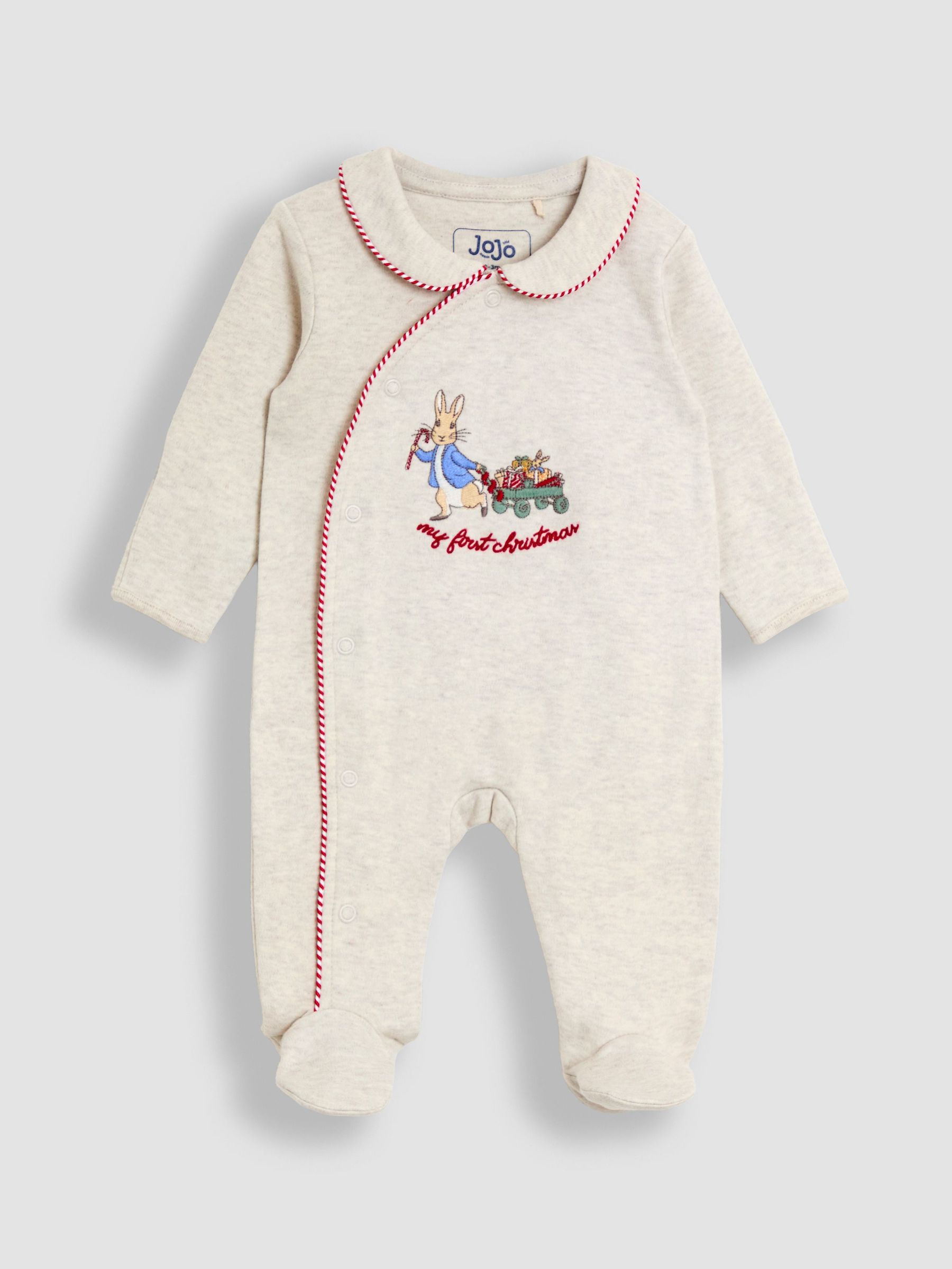 Natural Peter Rabbit My First Christmas Footed Sleepsuit (W25164) | $41
