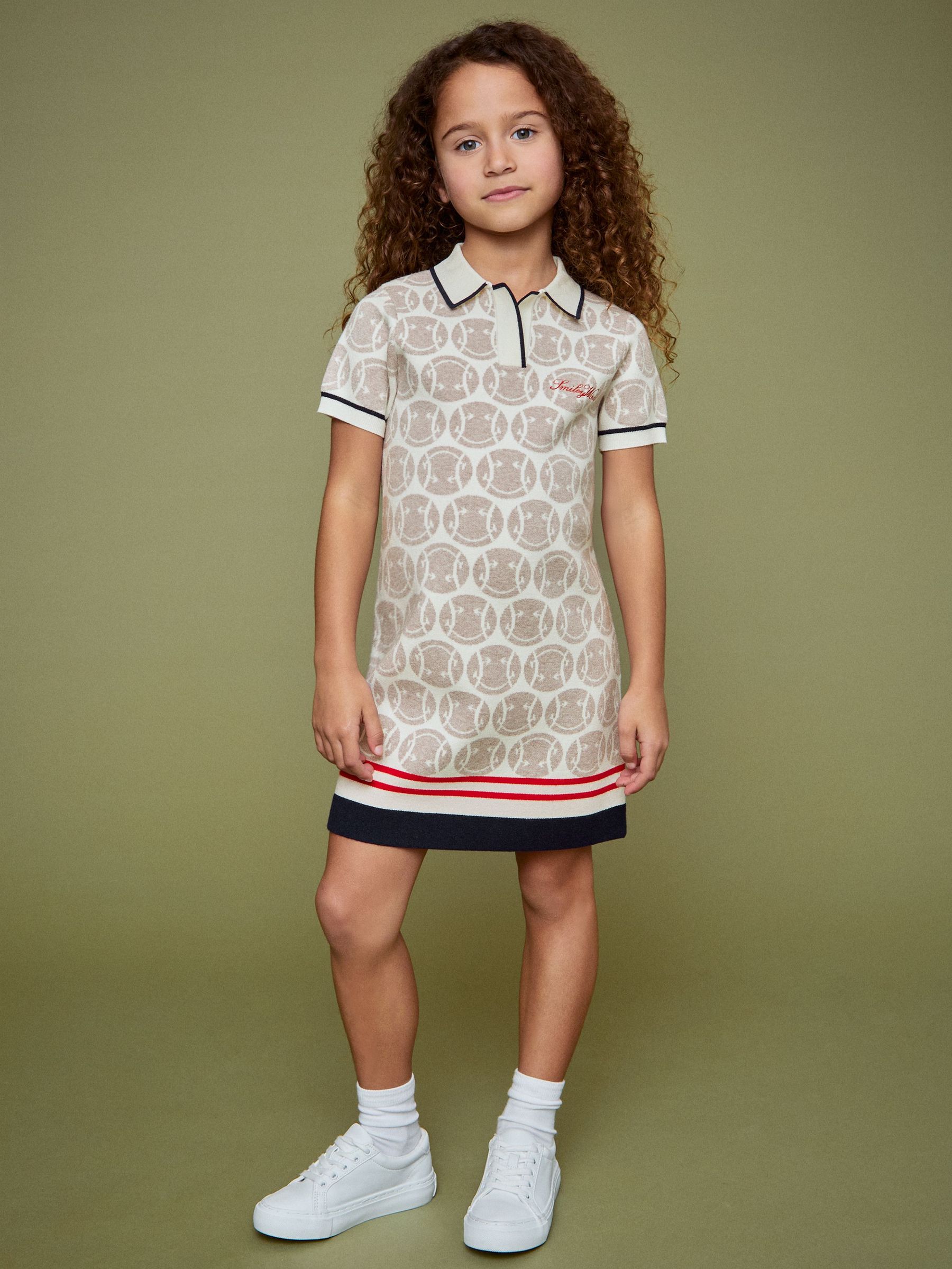 9-13 yrs SmileyWorld | Reiss Knitted Polo Dress in Off White (W25674) | US$125