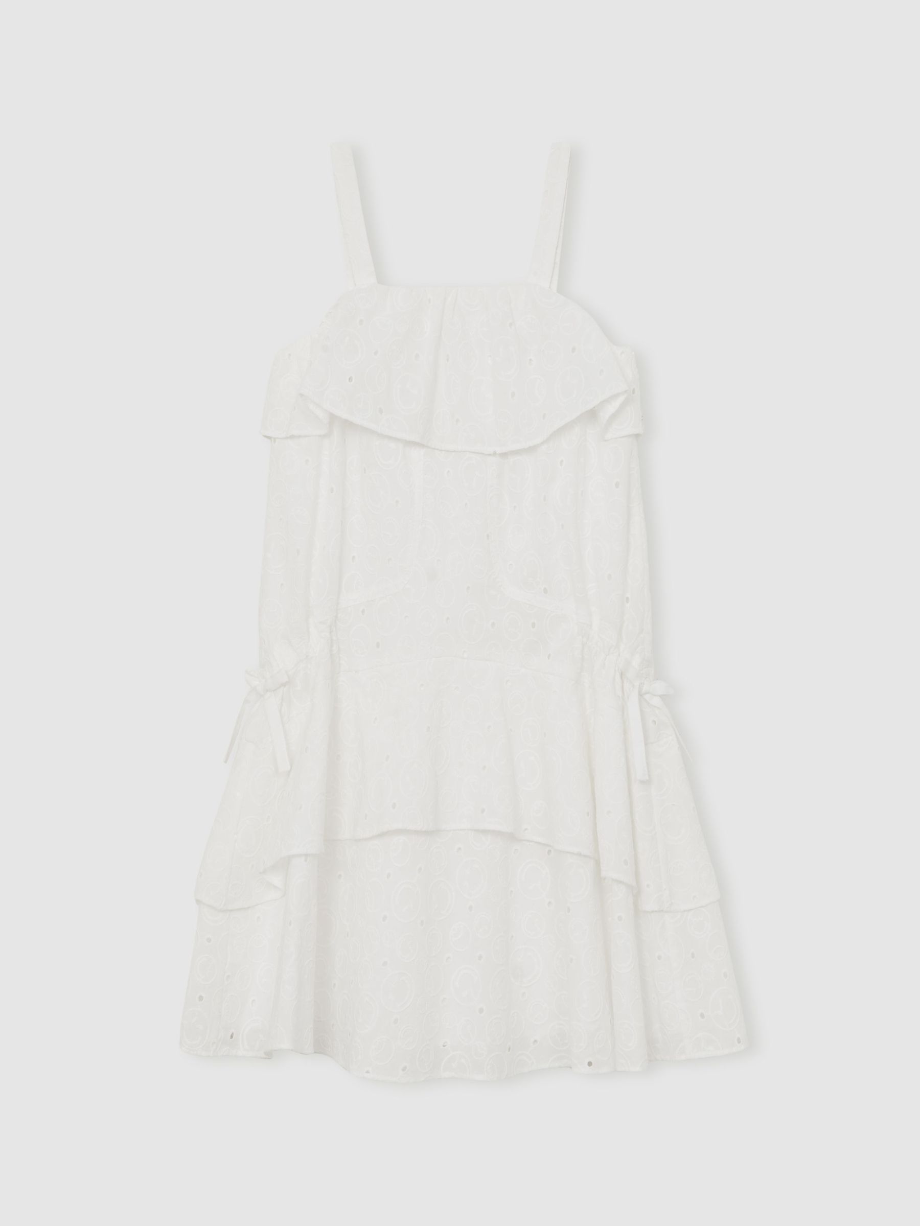 13-14 yrs SmileyWorld | Reiss Broderie Logo Dress in Ivory (W26185) | DKK490