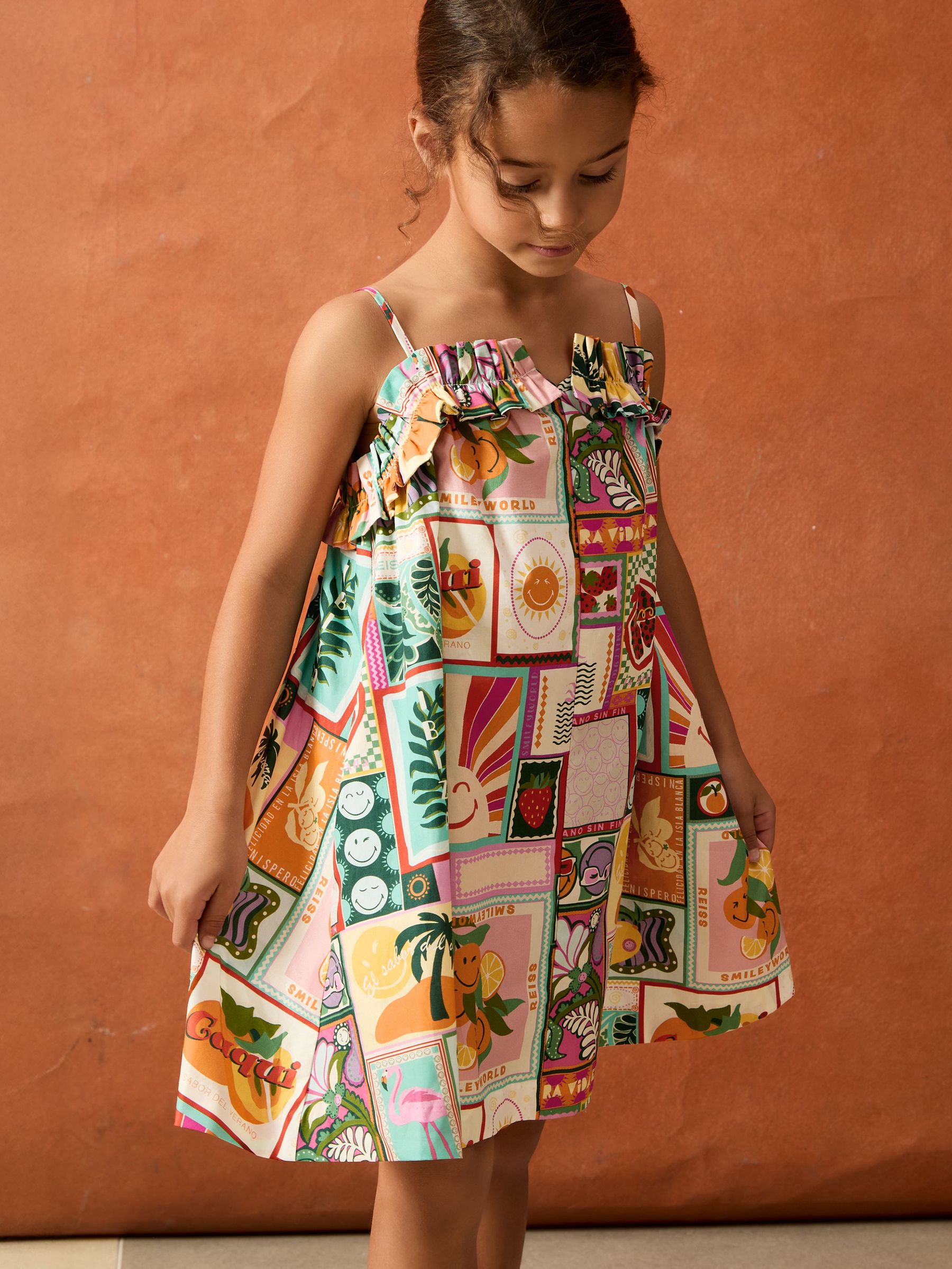 9-13 yrs SmileyWorld | Reiss Motif-Print Dress in Multi (W26197) | 405 SAR