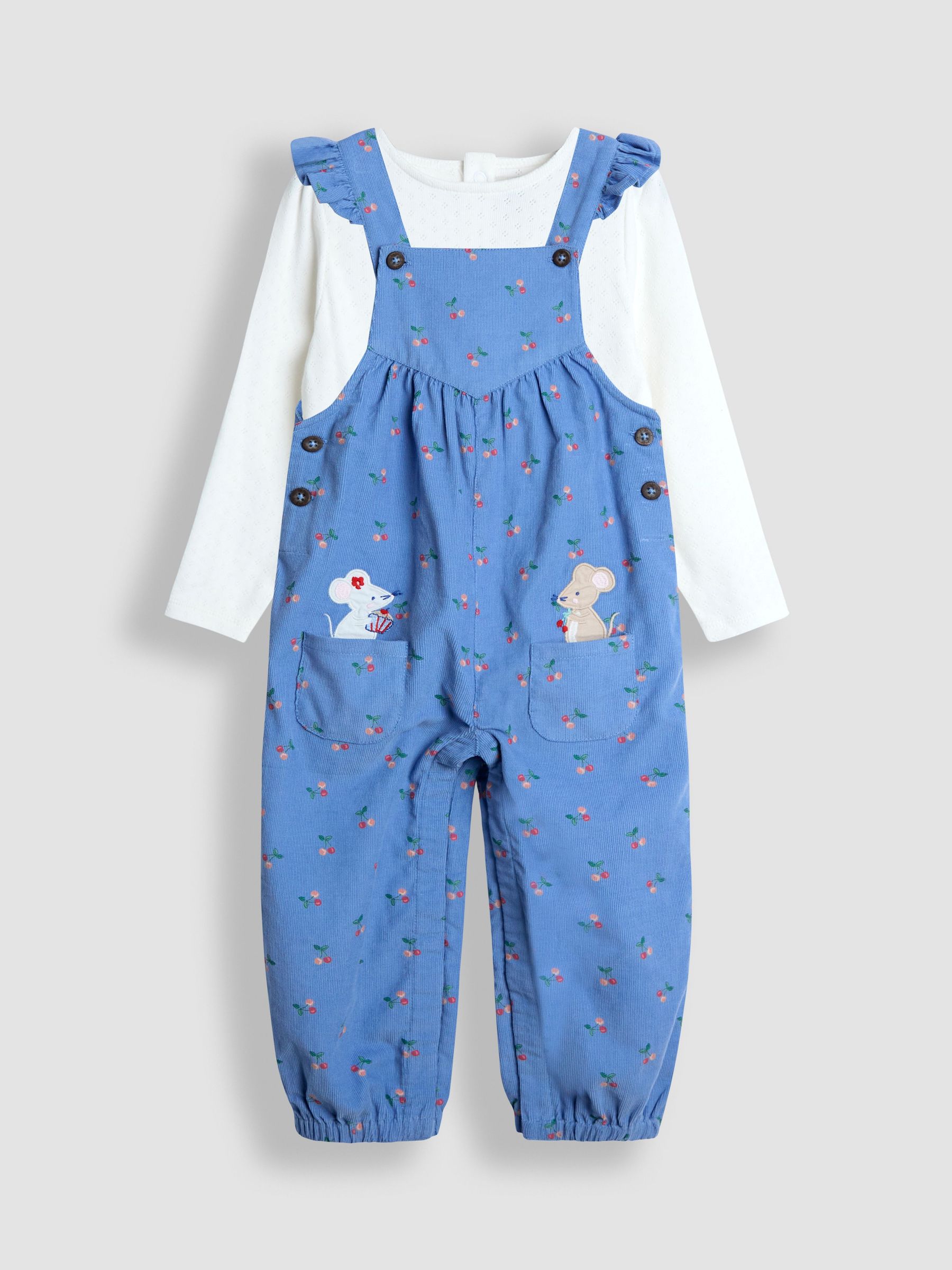 Blue Appliqué Cord Dungarees & Top Set (W26846) | $55 - $58