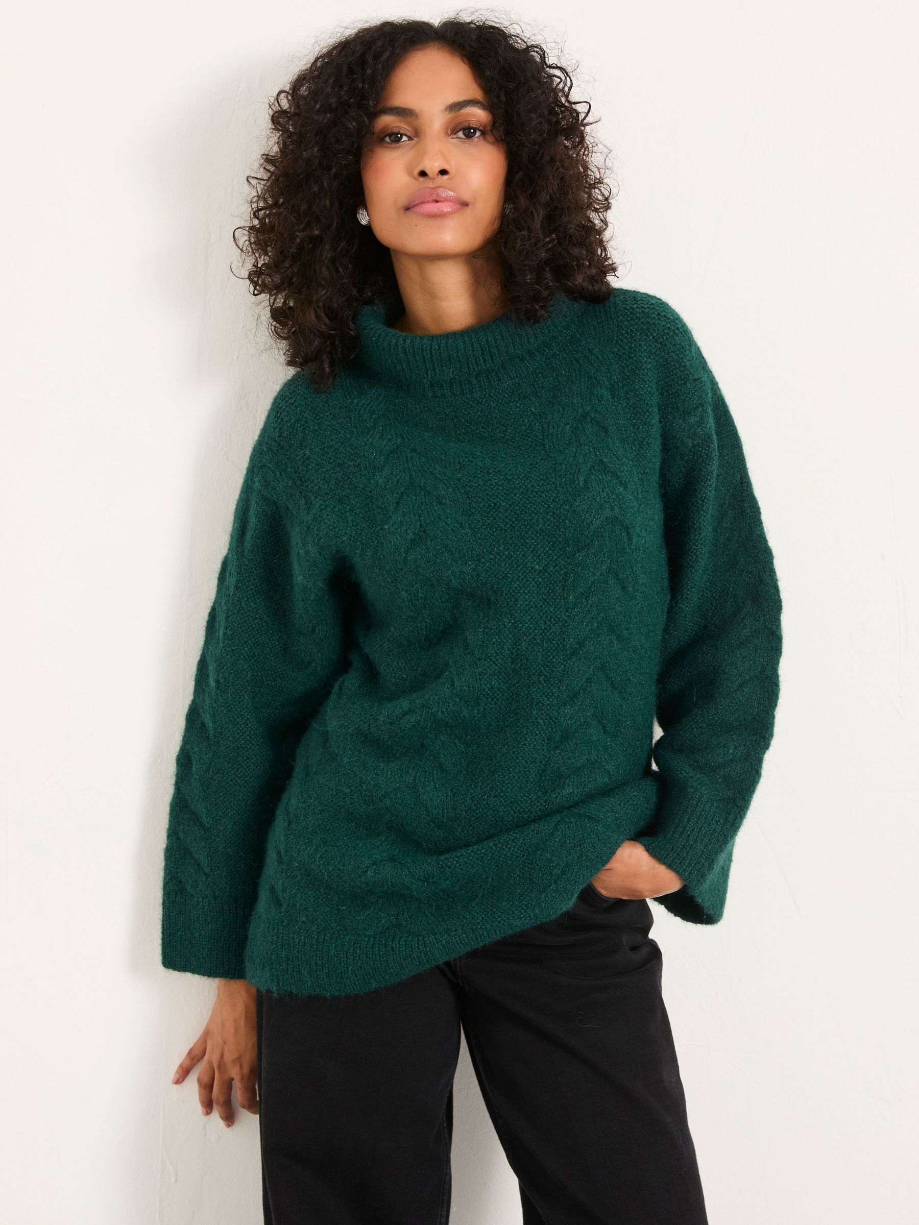 Celia Jade Green Knitted Roll Neck Jumper (W27730) | €81.50