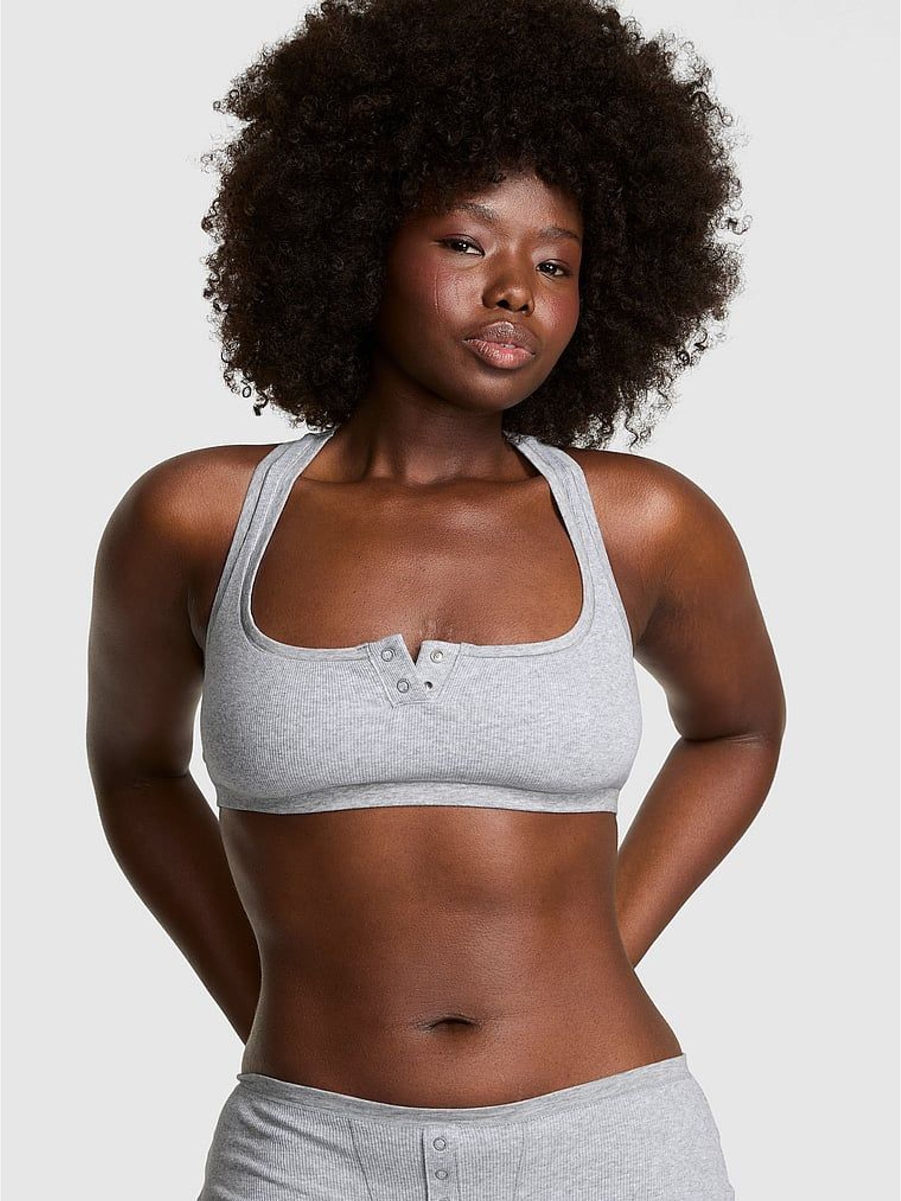 Grey Heather Cotton Dorm Bralette (W29885) | €22