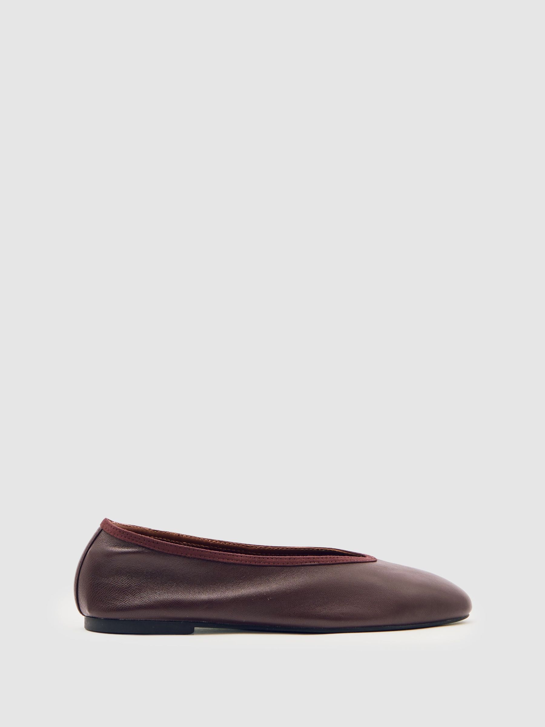 Nappa Leather Ballet Flats in Oxblood (W31579) | 810 QAR