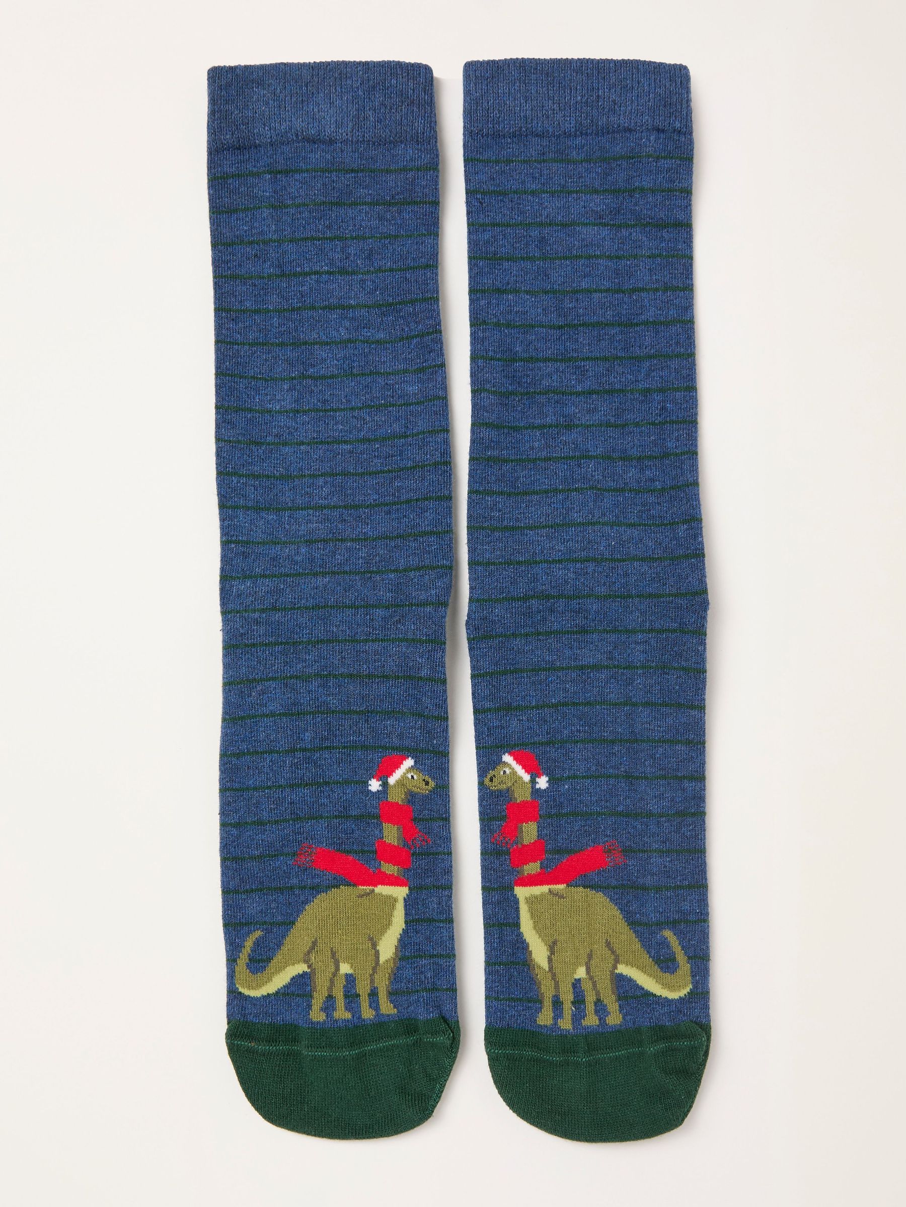 Navy Santa Dinosaur Socks (W31750) | $12