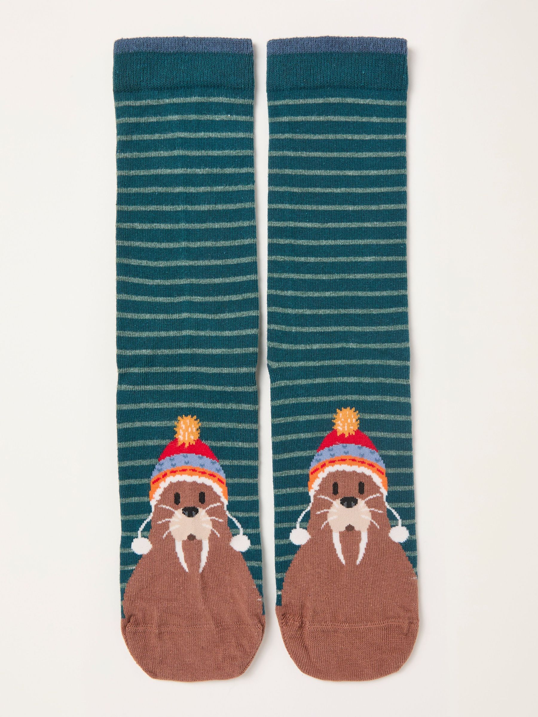 Teal Blue Walrus Toe Socks (W31761) | $12