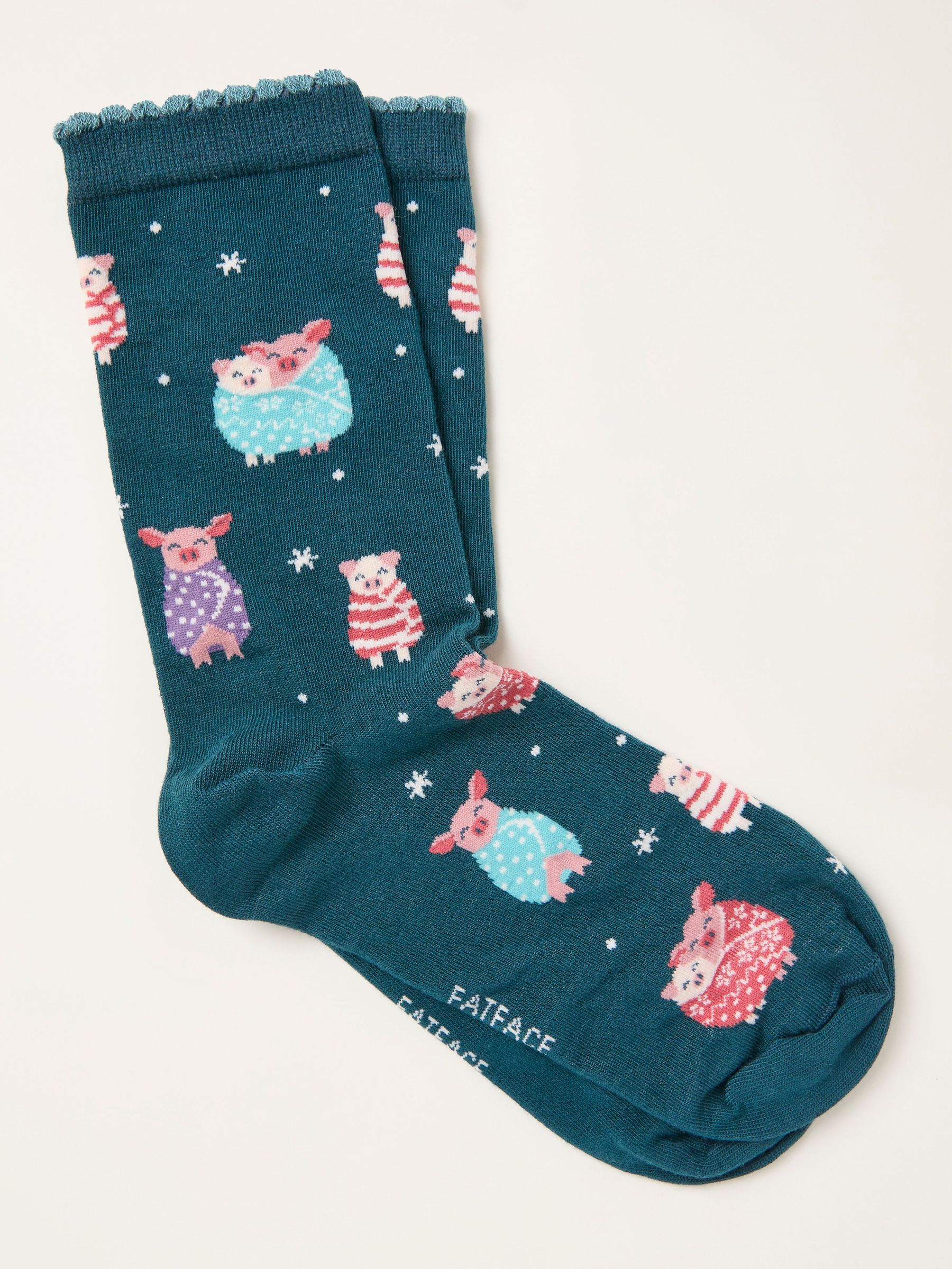 Teal Blue Pigs in Blankets Socks (W32028) | €9.50