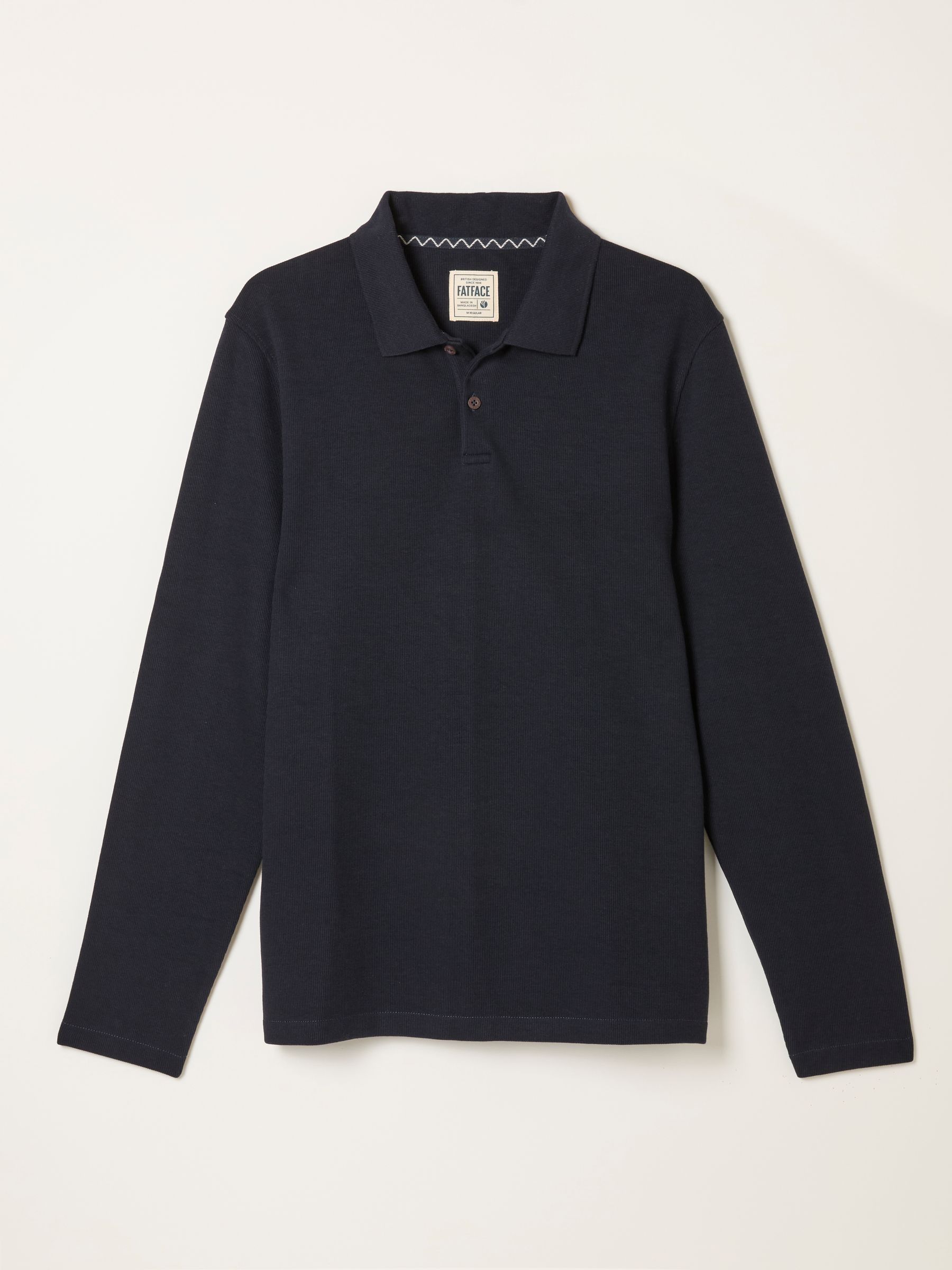 Navy AYR Long Sleeve Ribbed Polo (W33876) | $77