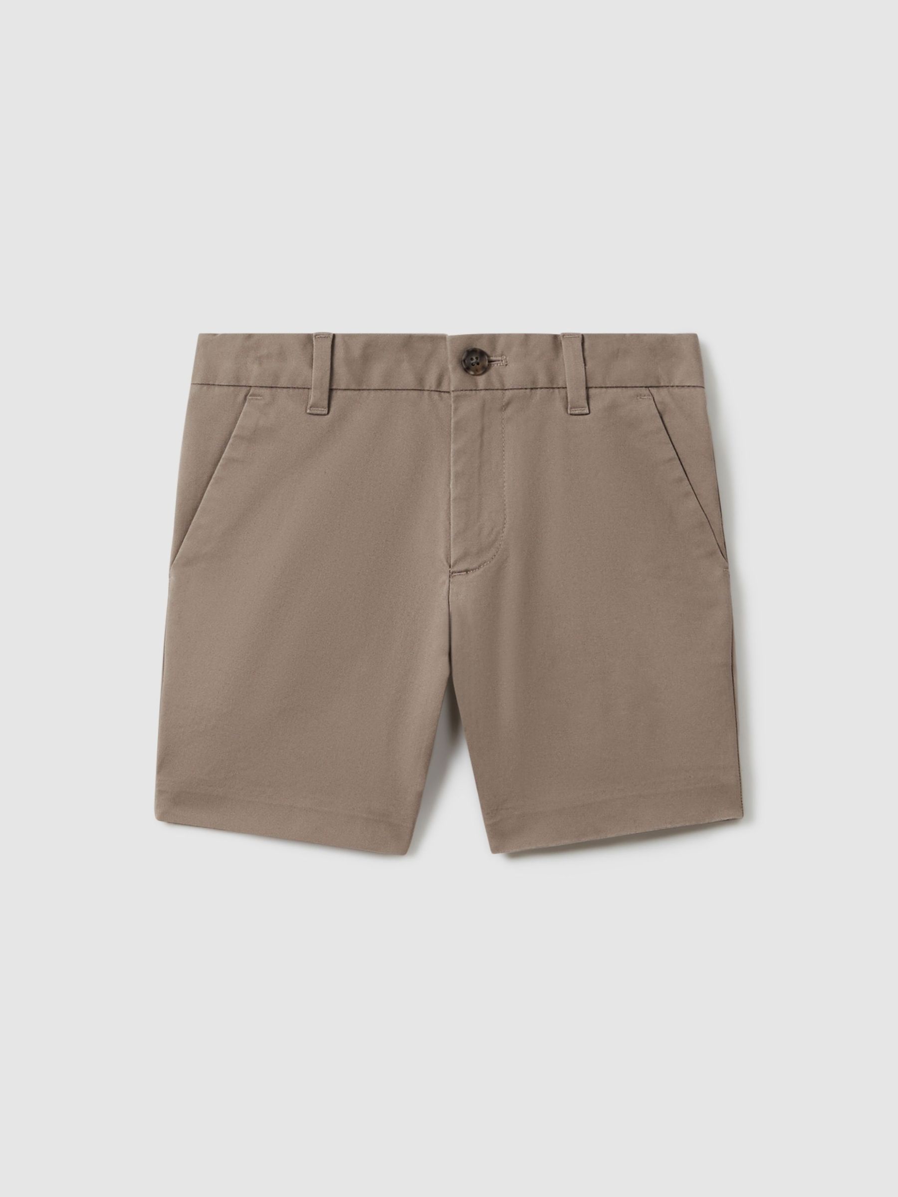 Cotton Chino Shorts with Stretch in Stone (W34204) | US$45