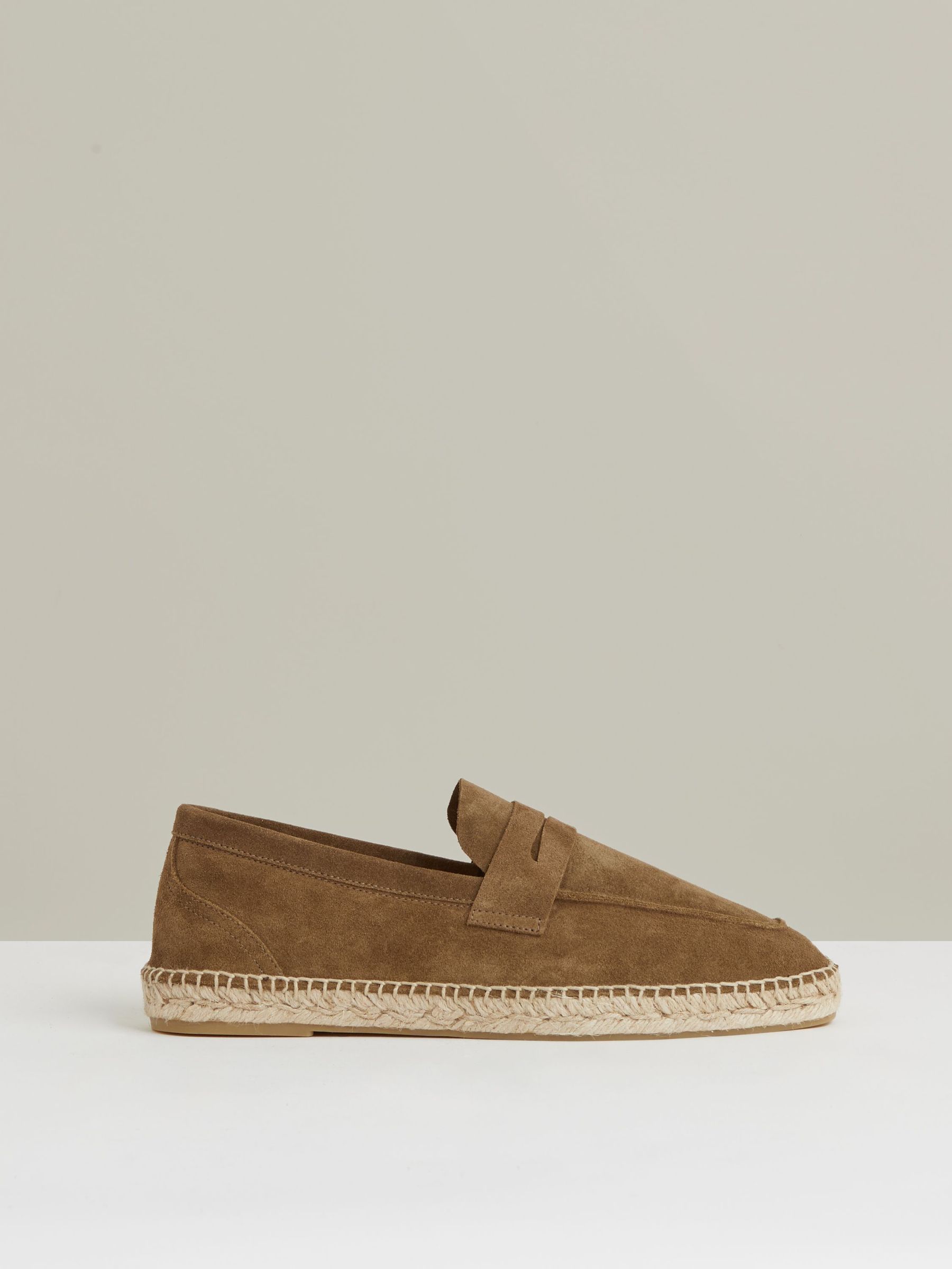 Suede Penny-Strap Espadrilles in Stone (W34208) | €185