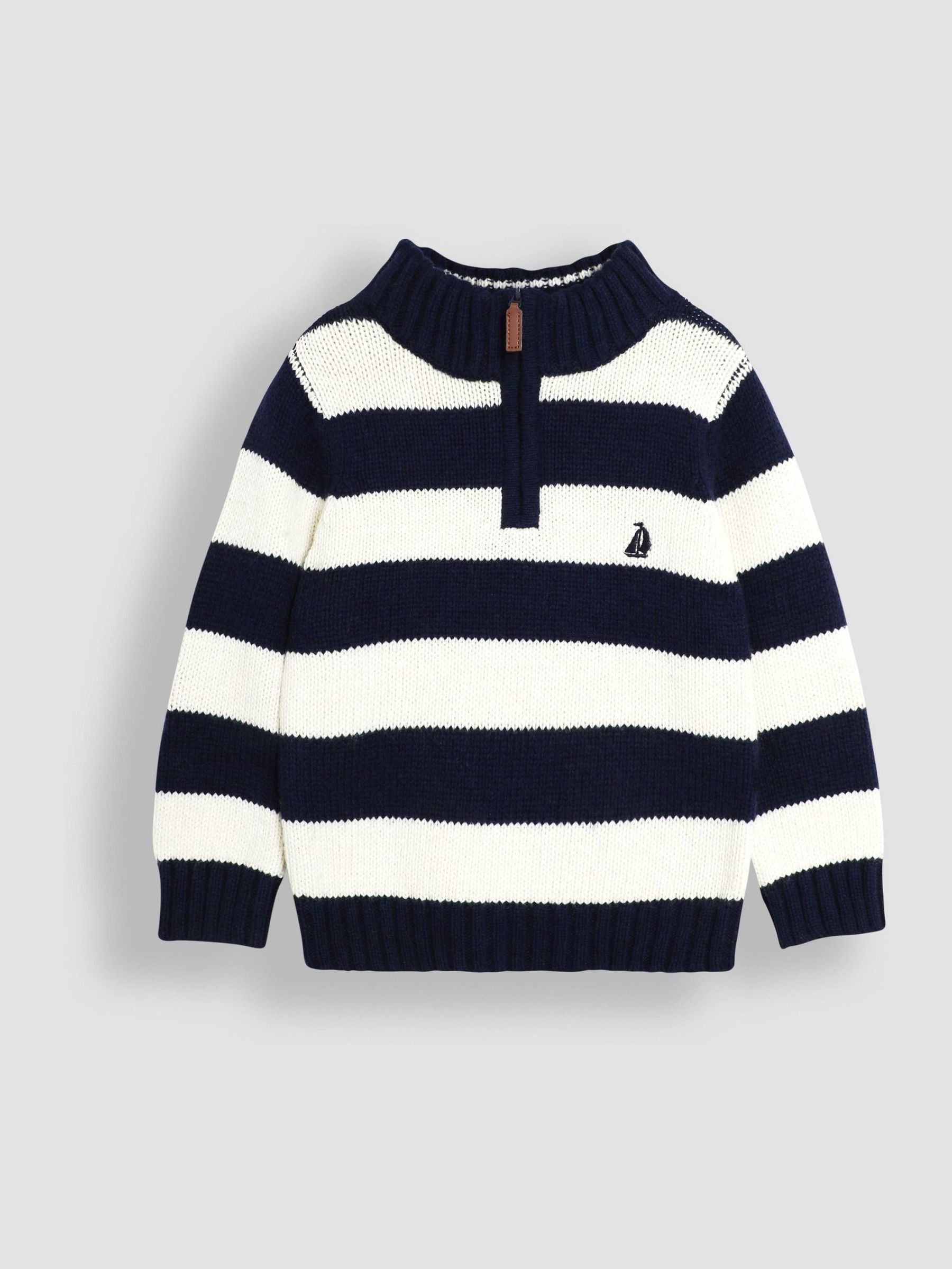 Blue Classic Stripe Half Zip Jumper (W36134) | $43 - $48