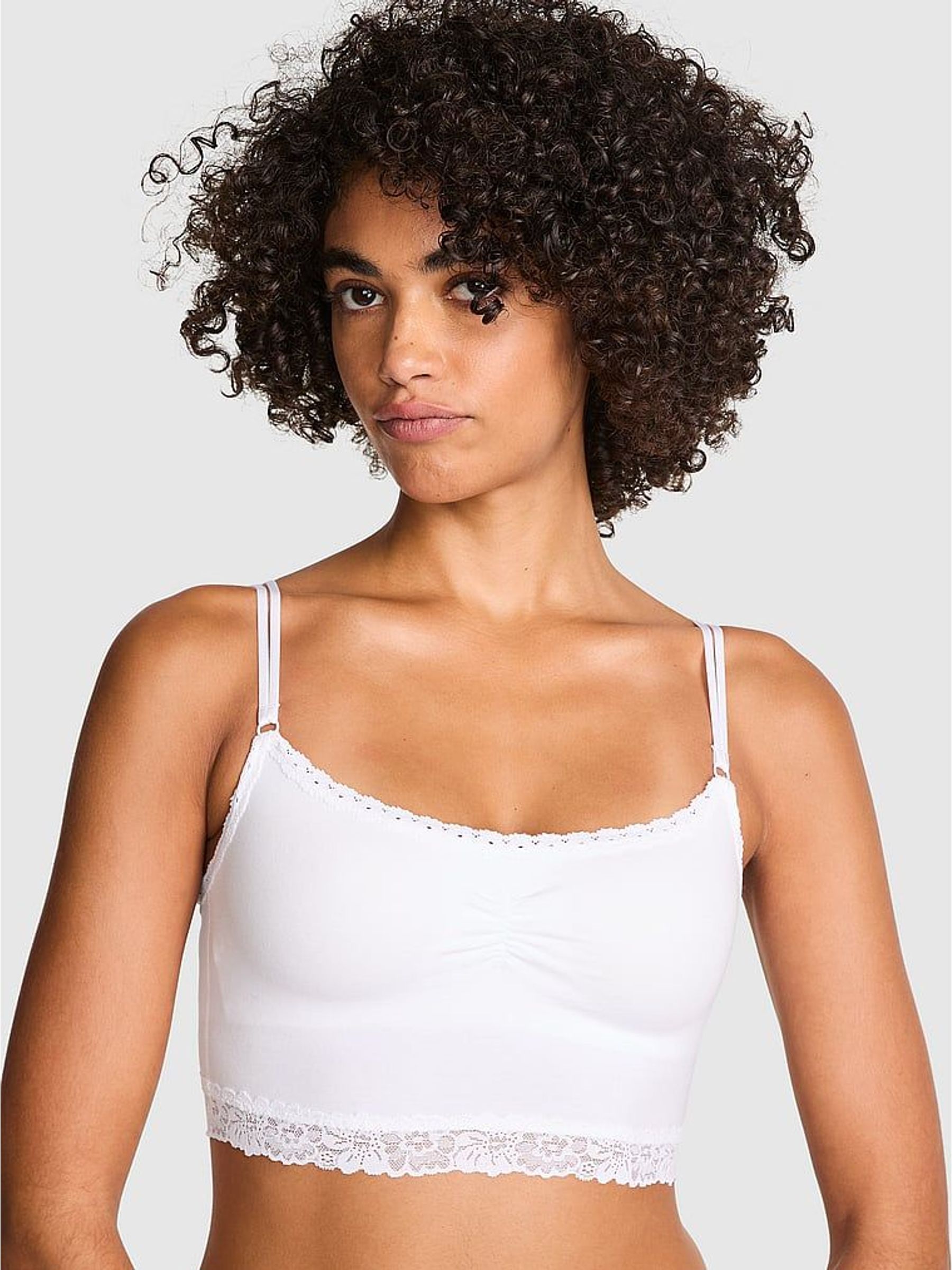 White Bralette Lace Trim Bralette (W39436) | €32