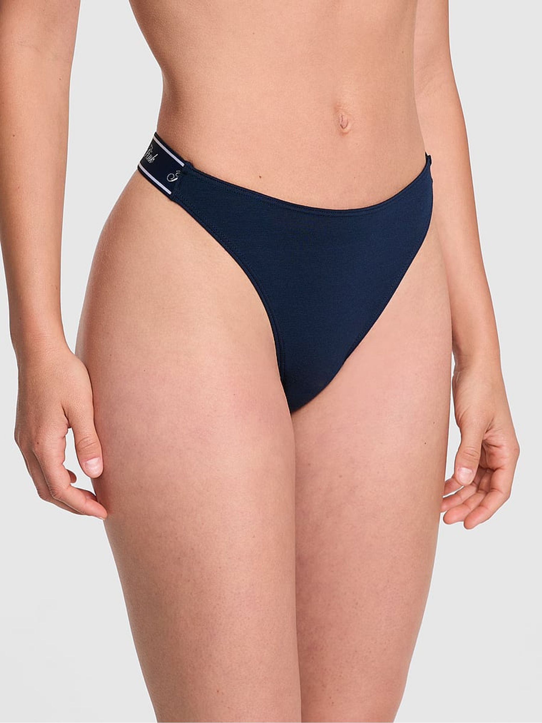 Noir Navy Blue Cotton Logo Knickers (W39465) | €11.50