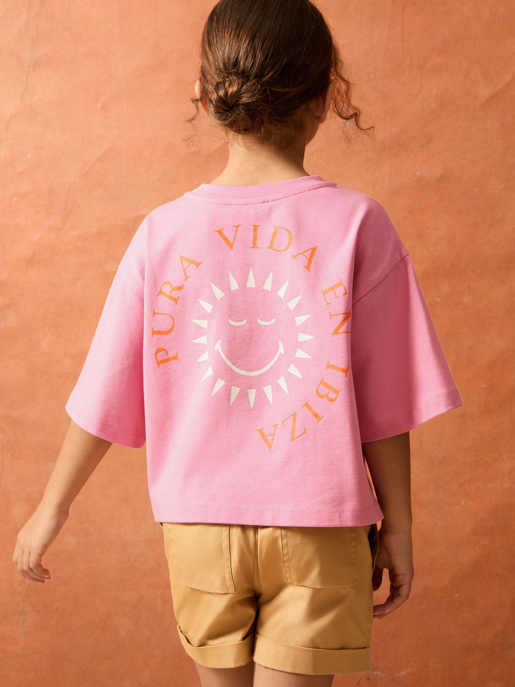 9-13 yrs SmileyWorld | Reiss Sun-Print T-Shirt in Pink (W40425) | $50