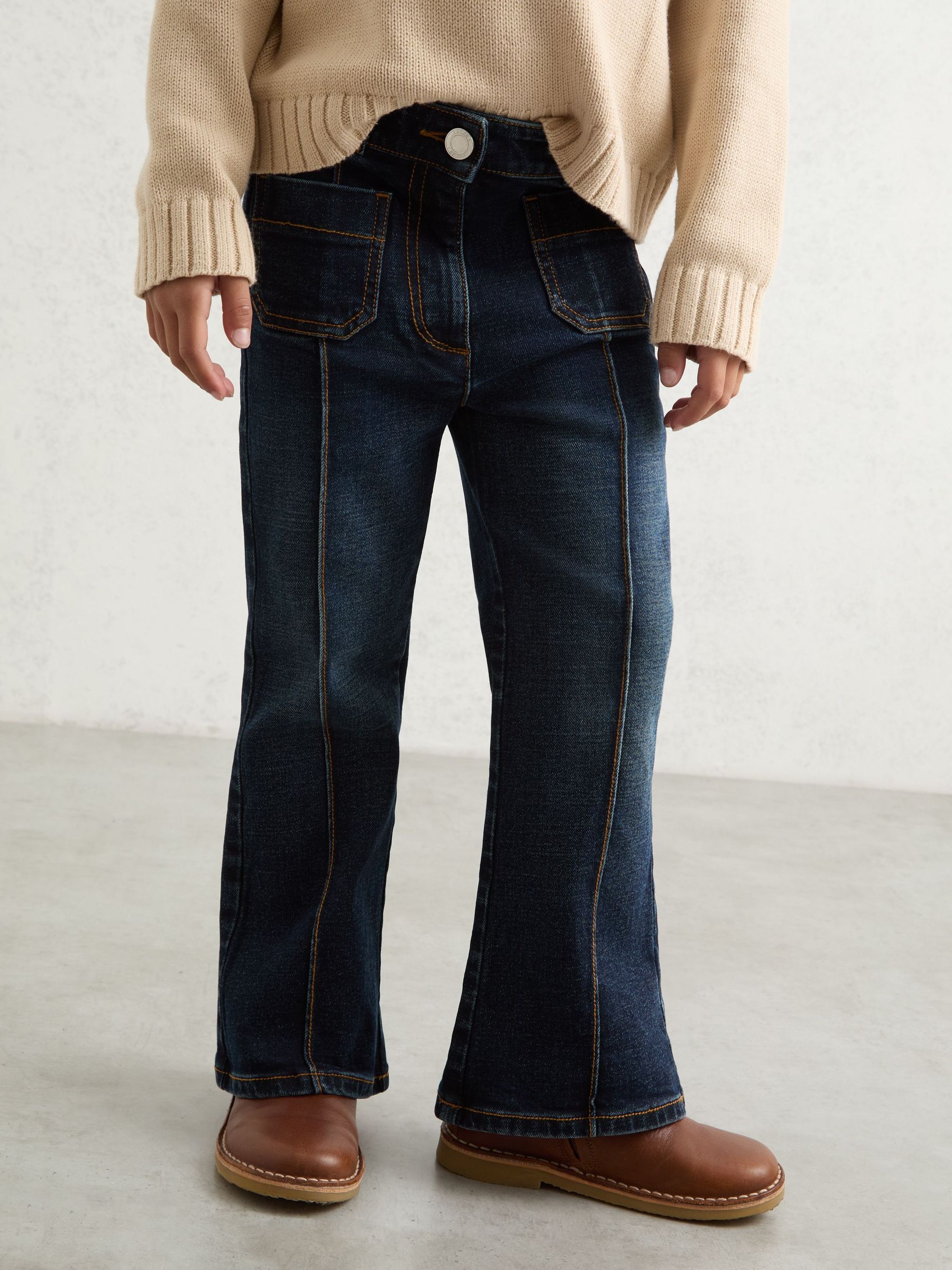 3-9 yrs Patch-Pocket Flared Jeans in Blue (W40864) | DKK510