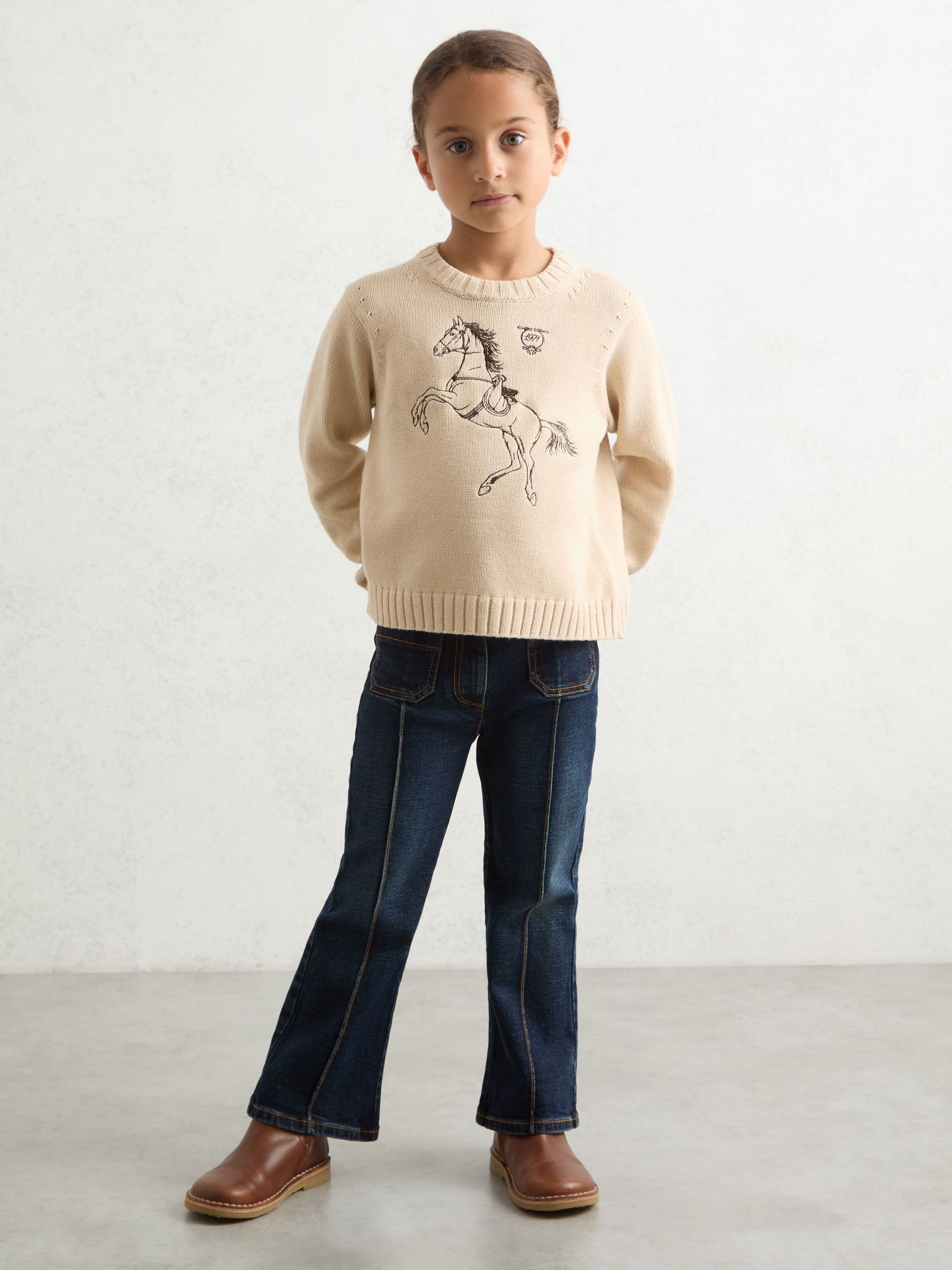 9-13 yrs Patch-Pocket Flared Jeans in Blue (W40869) | €75