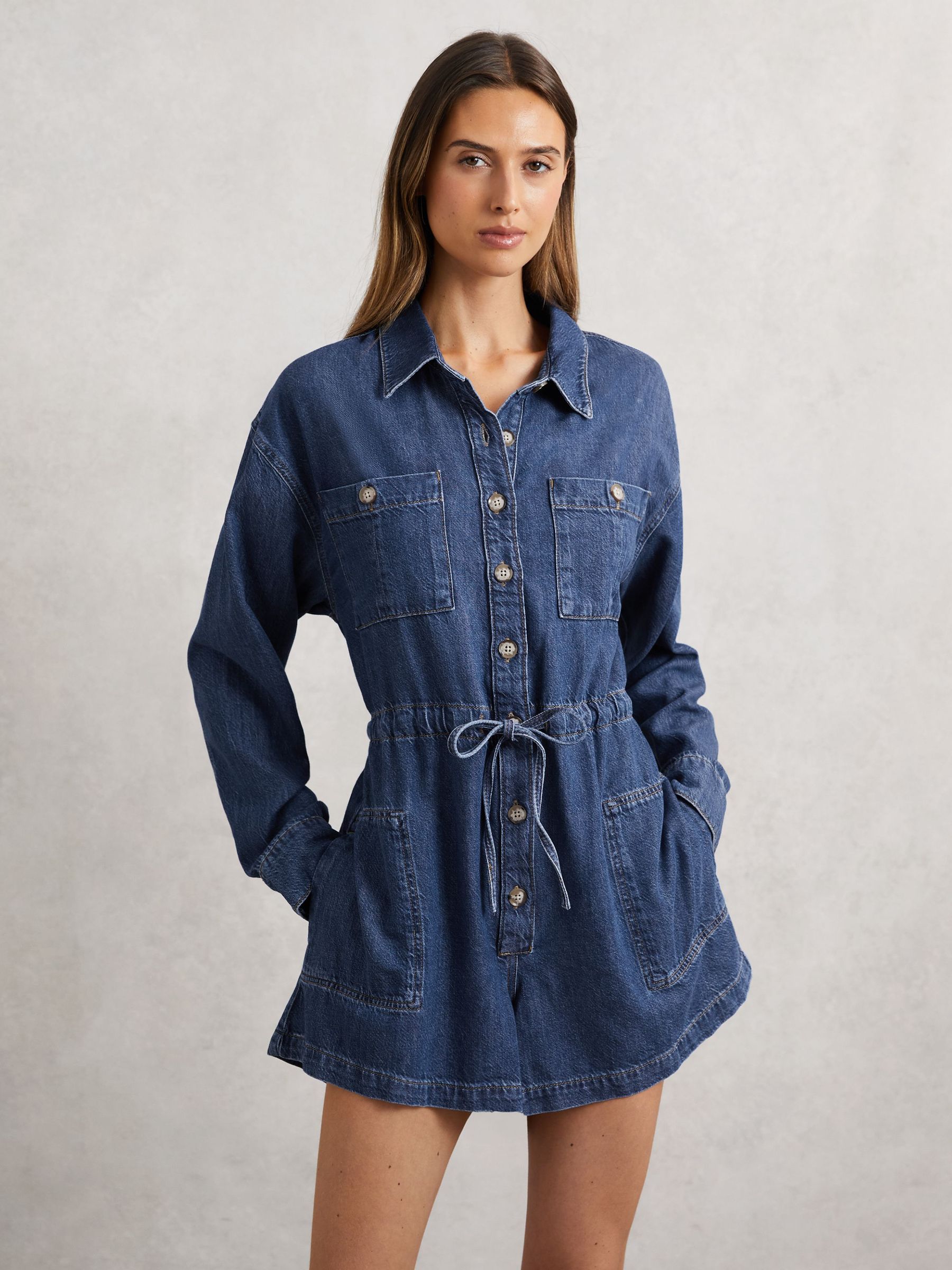 Paige Madigan Romper Jumpsuit in Mid Blue (W40871) | 1,660 QAR
