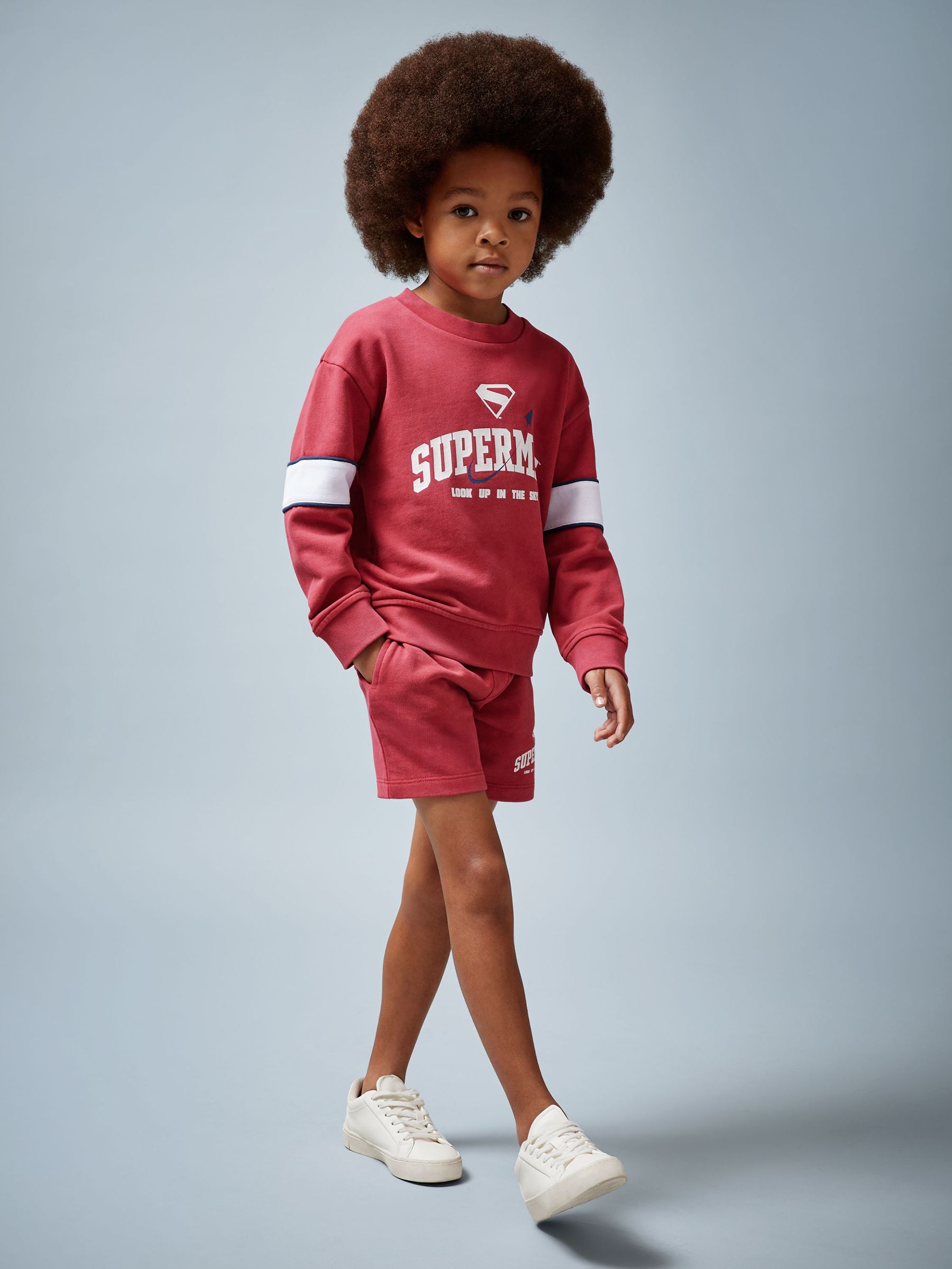 Reiss | Superman Cotton Logo Sweatshirt in Red (W42386) | US$60