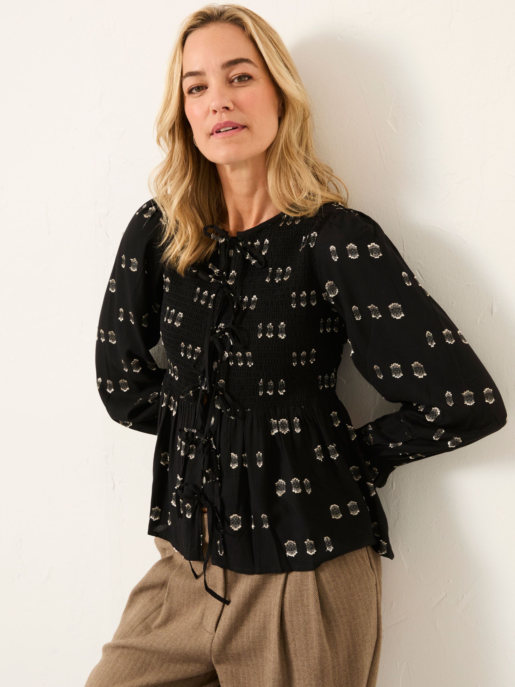 Kiki Black Metallic Blouse (W45271) | $85