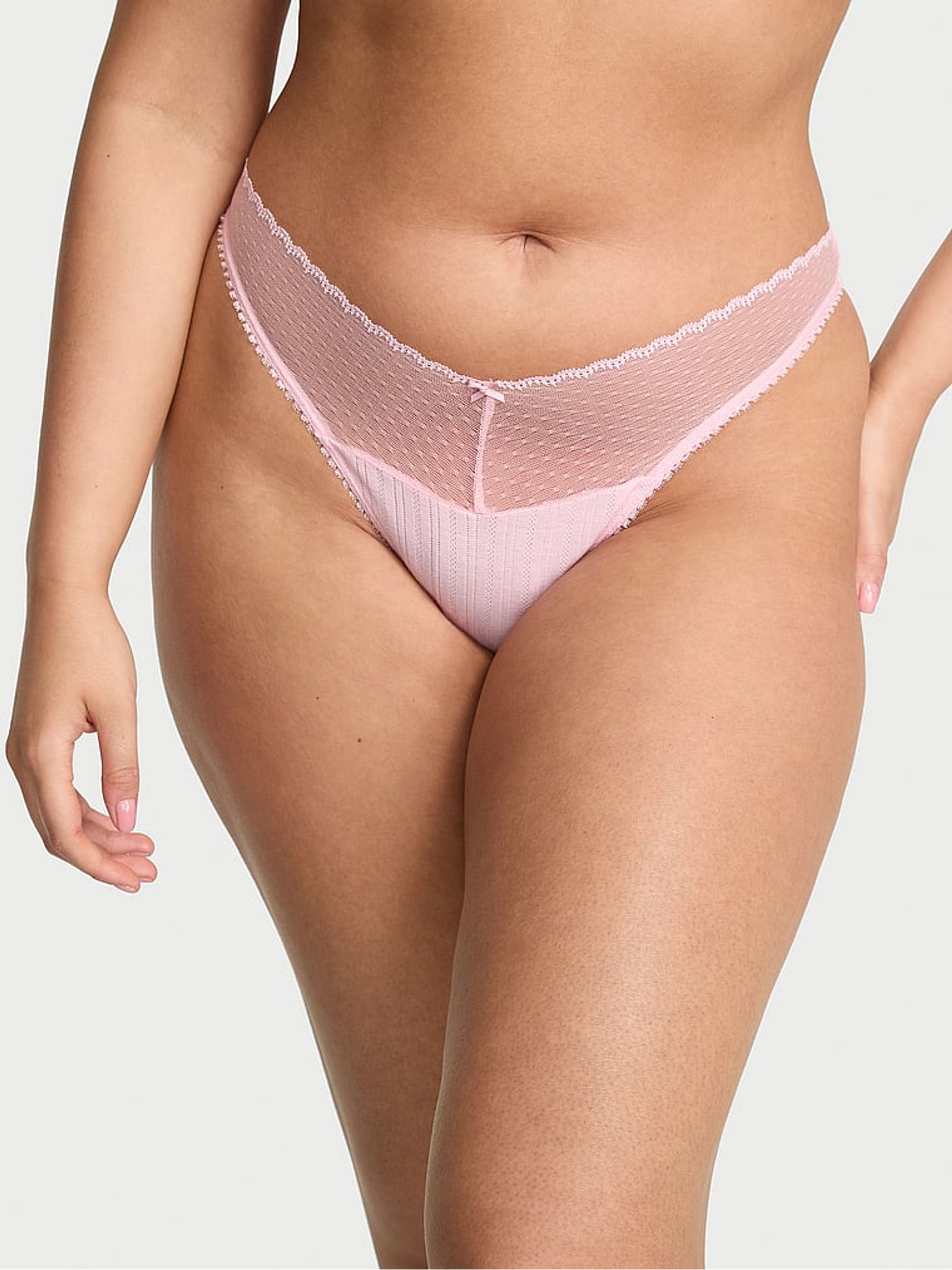 Pretty Blossom Pink Thong Pointelle Knickers (W45543) | €11.50