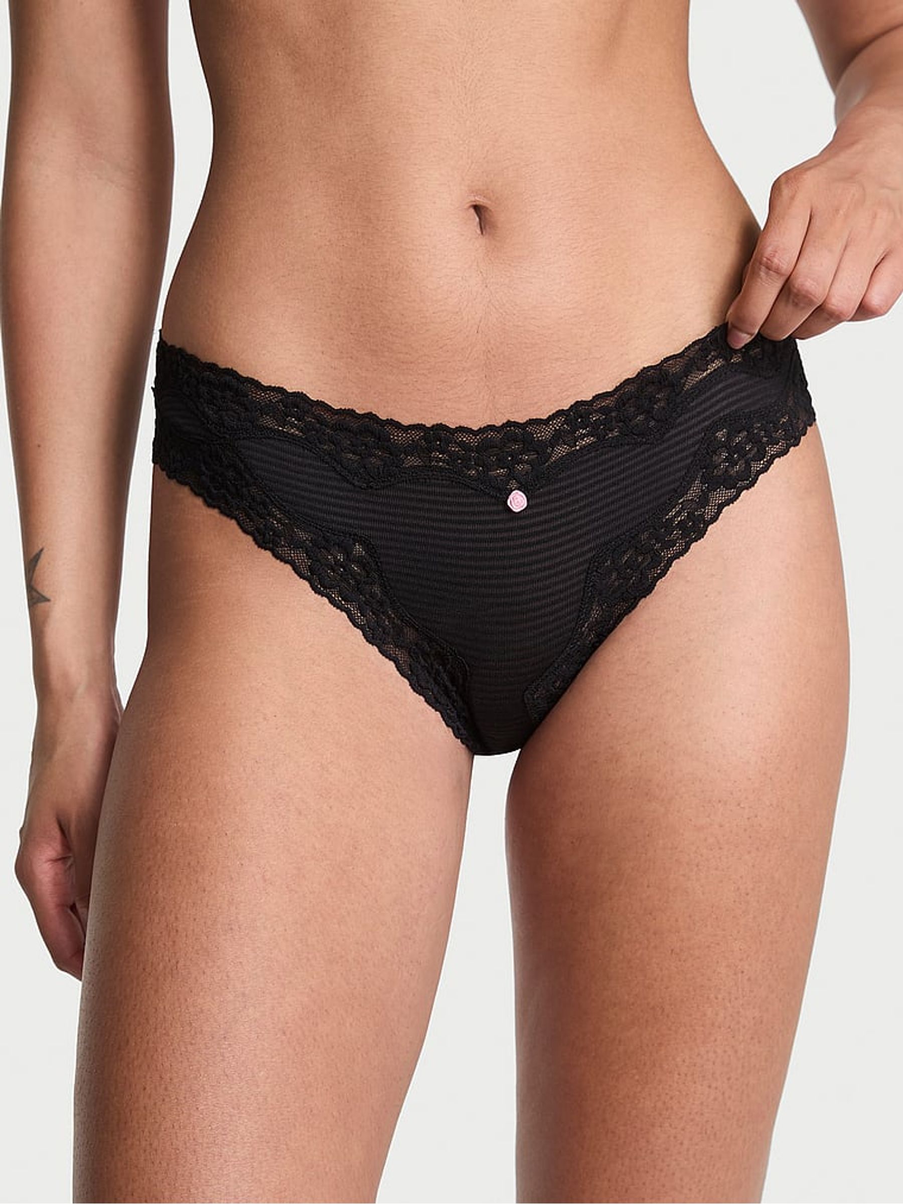 Black Bikini Lace Waist Knickers (W45557) | €11.50