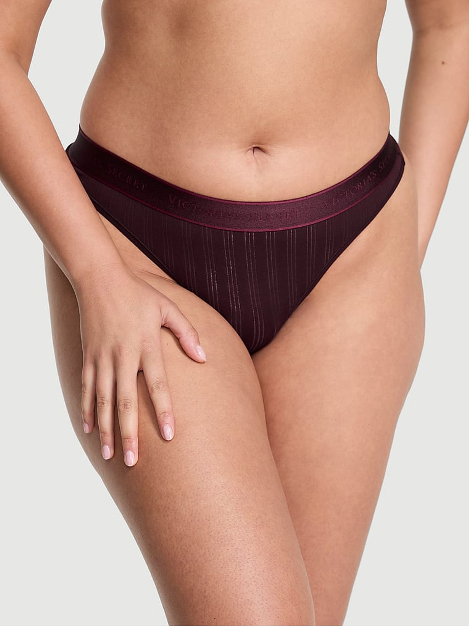 Winter Wine Purple Thong Modal Logo Knickers (W45582) | €11.50