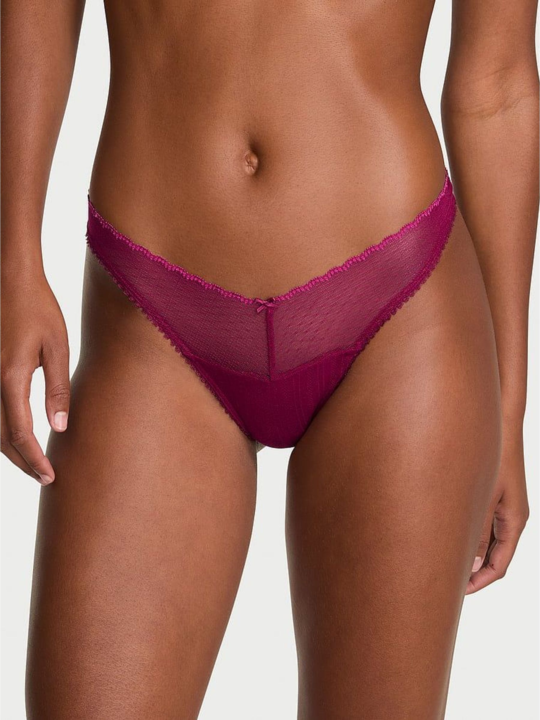 Fresh Jam Purple Thong Pointelle Knickers (W45597) | €11.50