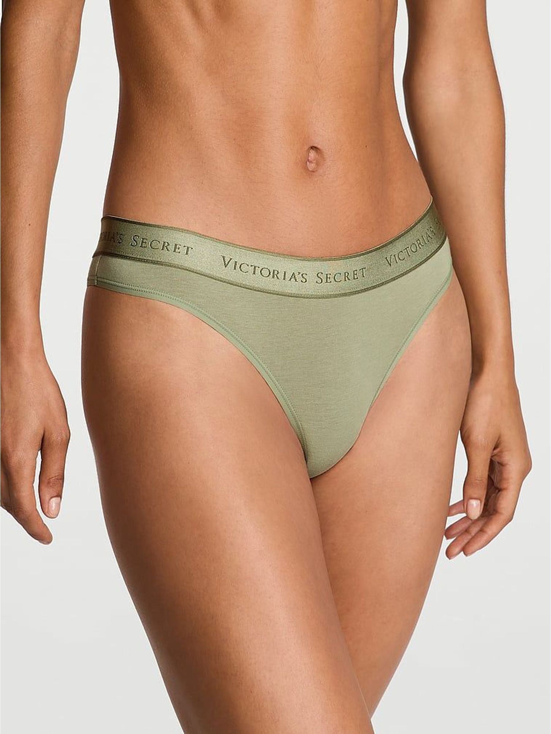 Fall Sage Green Thong Logo Knickers (W45606) | €11.50