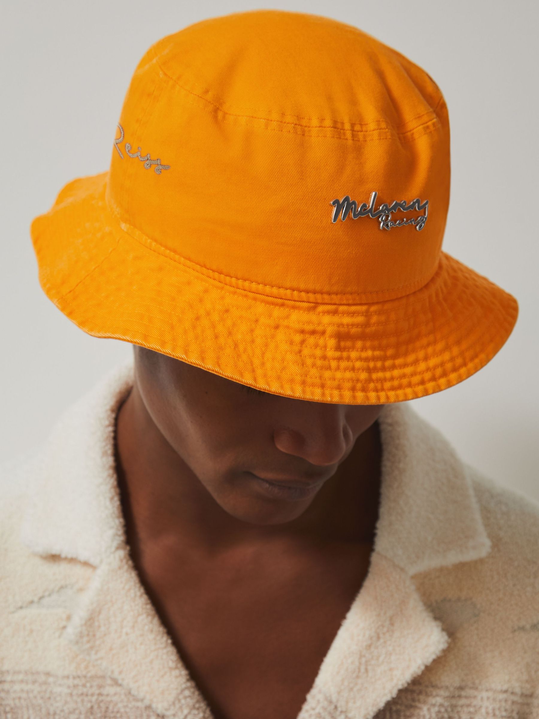 Unisex Fit McLaren Racing Cotton Bucket Hat in Papaya Orange (W46458) | €55