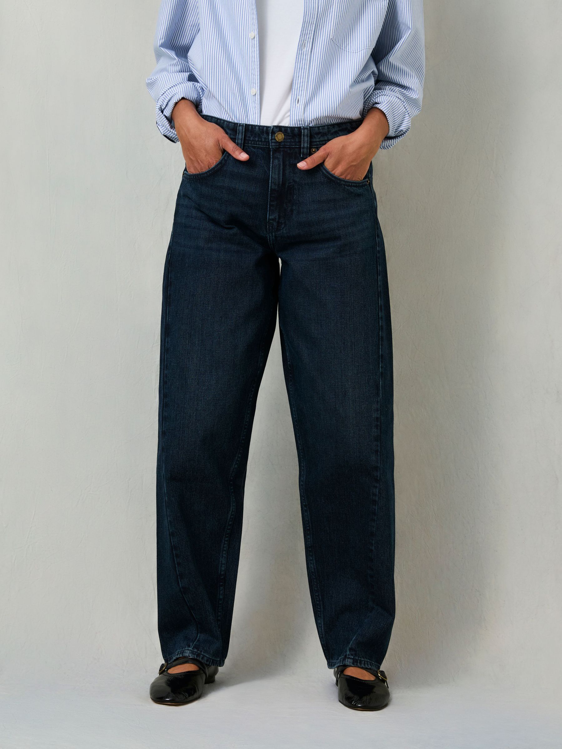 Roseland Ink Full Length Barrel Leg Jeans (W48211) | $107