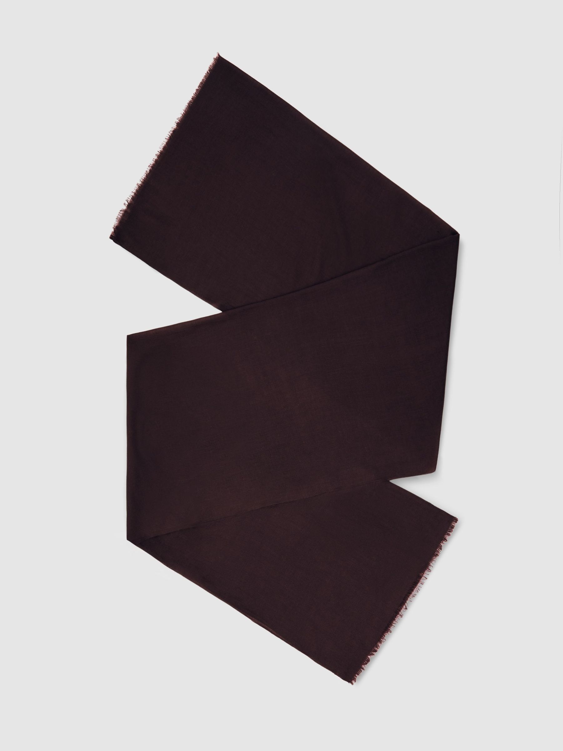 Wool-Cashmere Lightweight Scarf in Burgundy (W48837) | €130