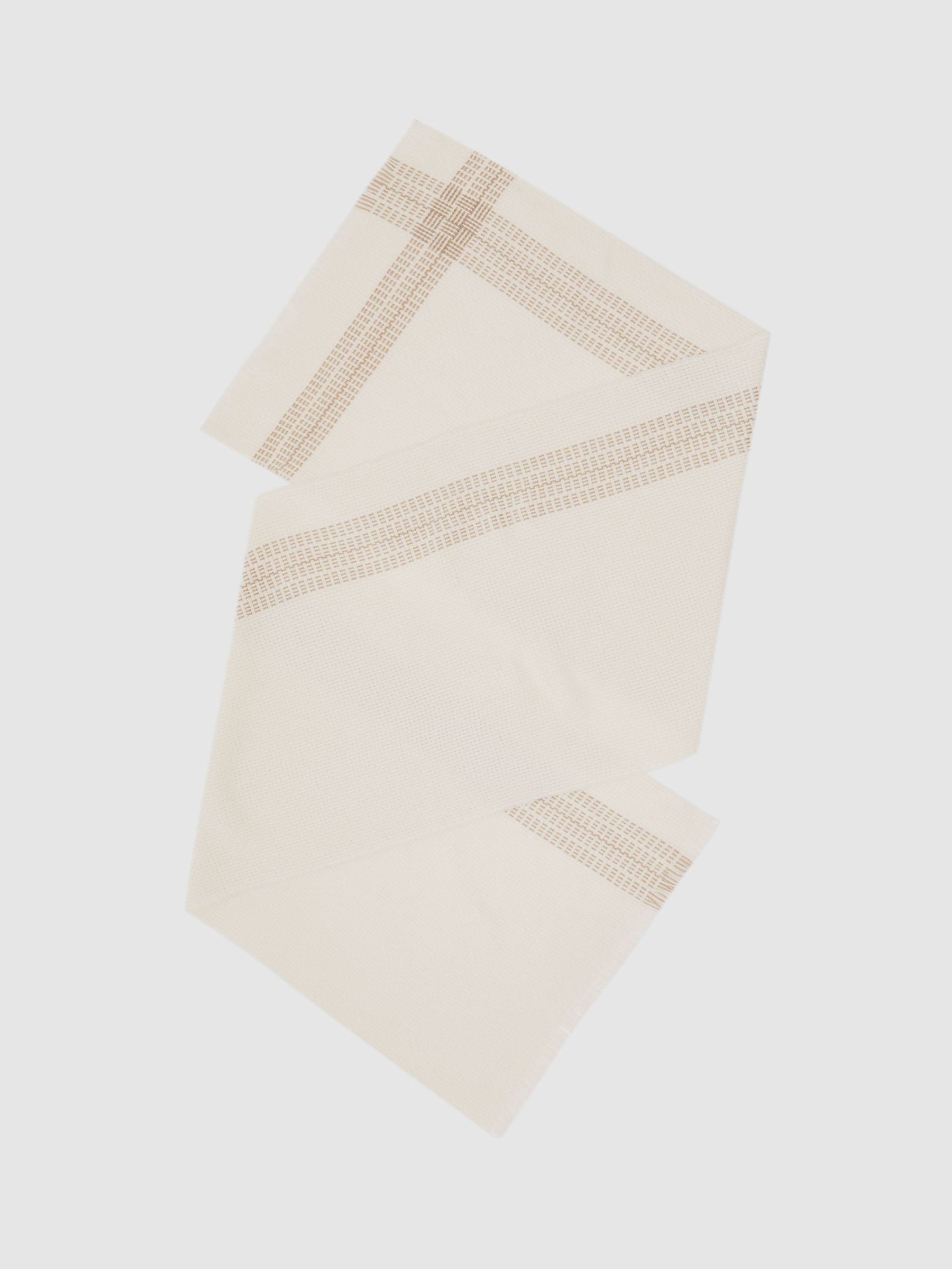 Wool-Cashmere Textured Scarf in Cream (W48875) | 535 QAR