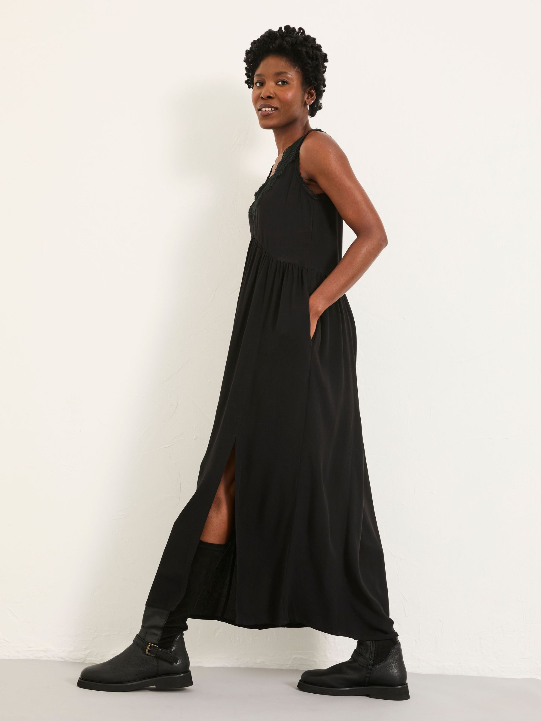 Aileen Black Petite Slip Midi Dress (W48904) | €85.50