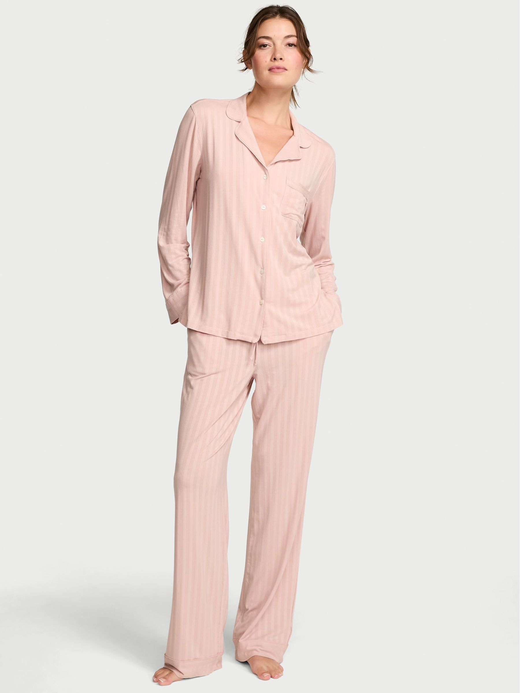 Bare All Pink Modal Long Pyjamas Set (W49839) | €75