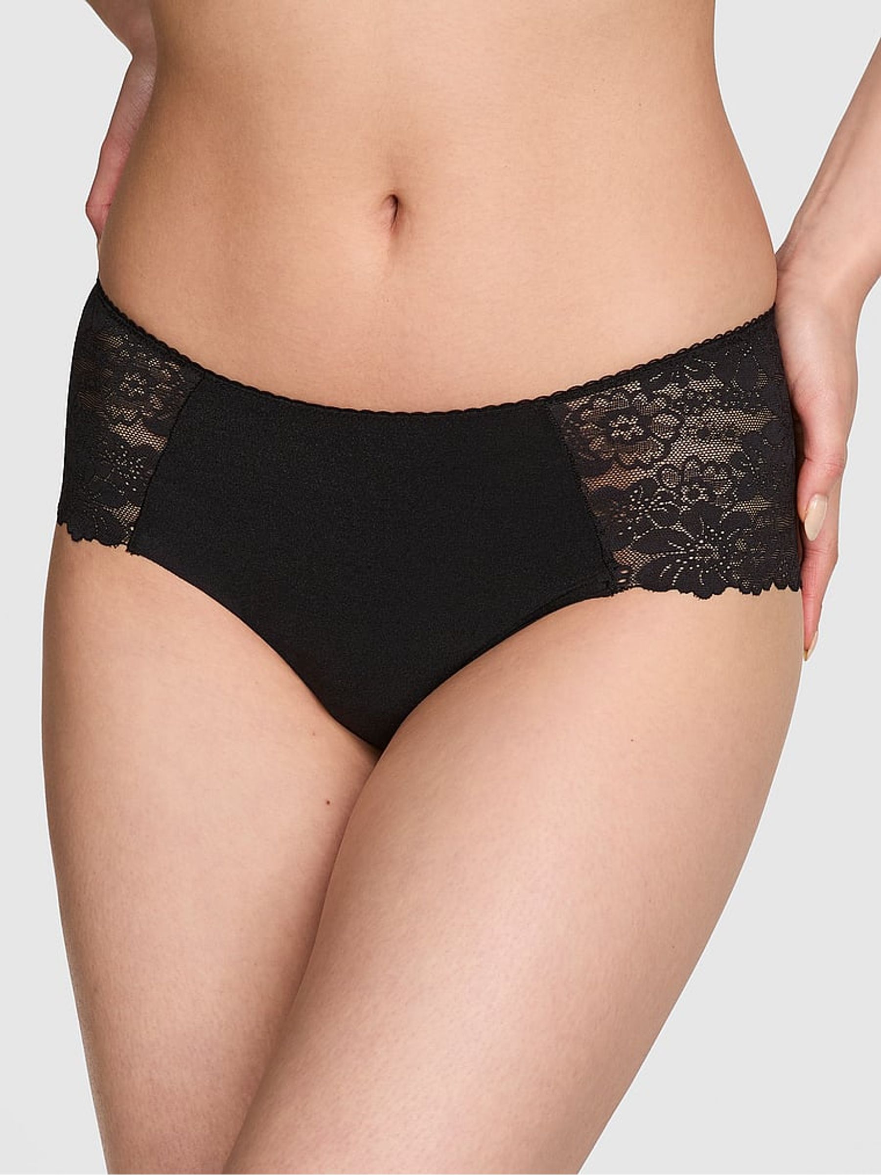 Black Cheeky No Show Lace Trim Knickers (W50046) | €11.50