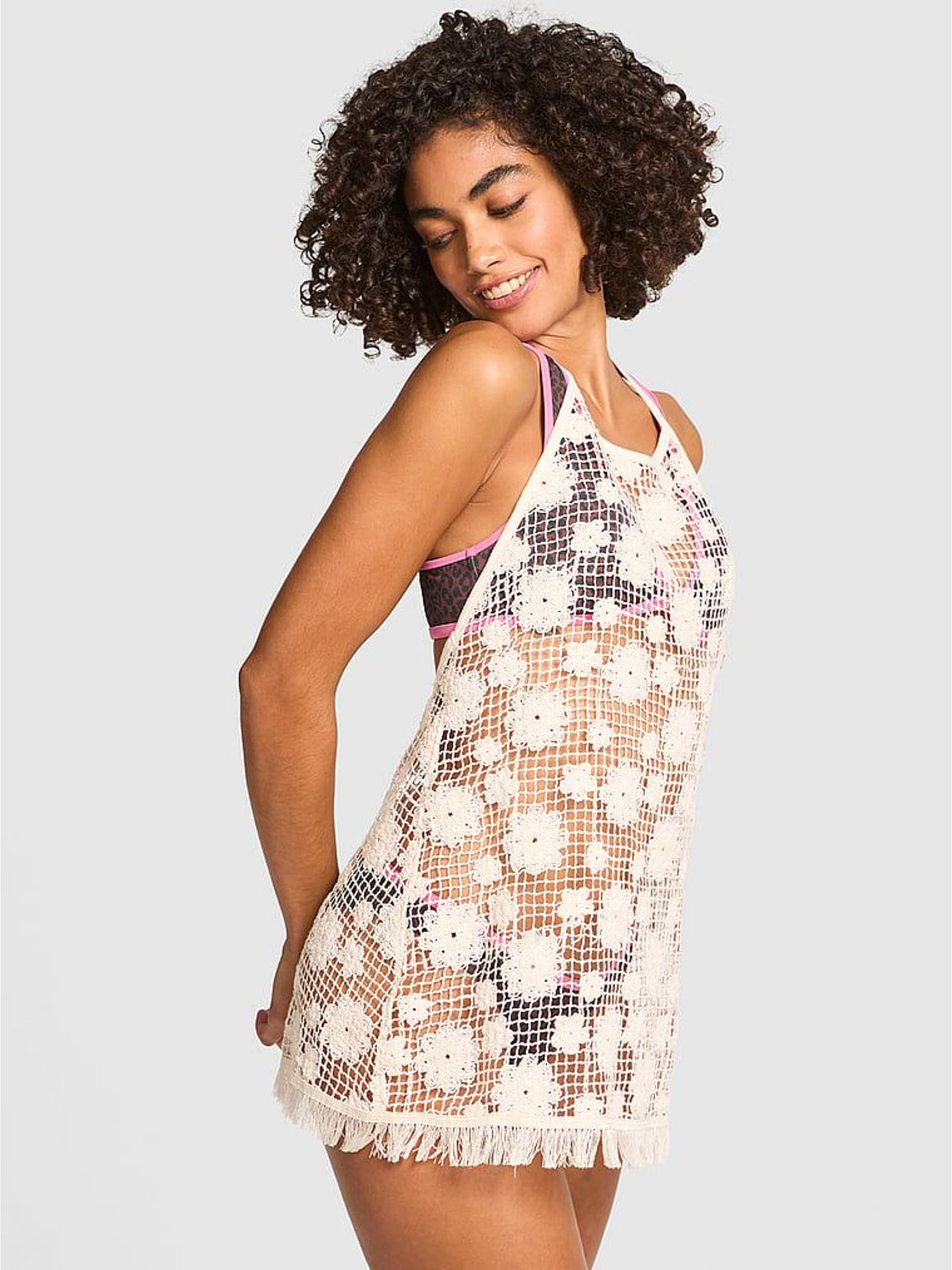 White Shell Halter Mini Dress (W50646) | €69